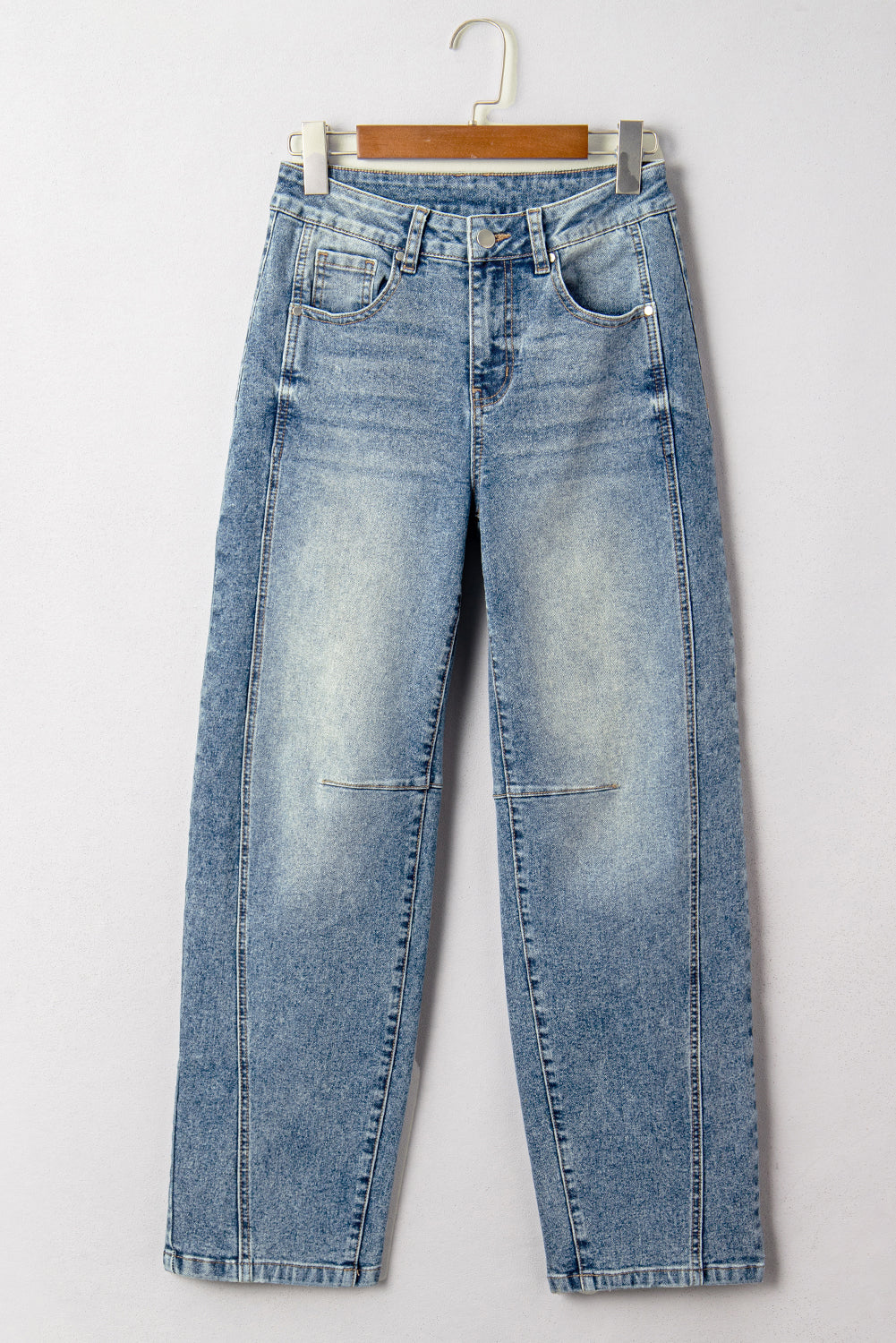 Women's Women's Vintage Washed Shift Jeans Seam Detail Wide Leg Sizes 4-16 at LivelyLooks