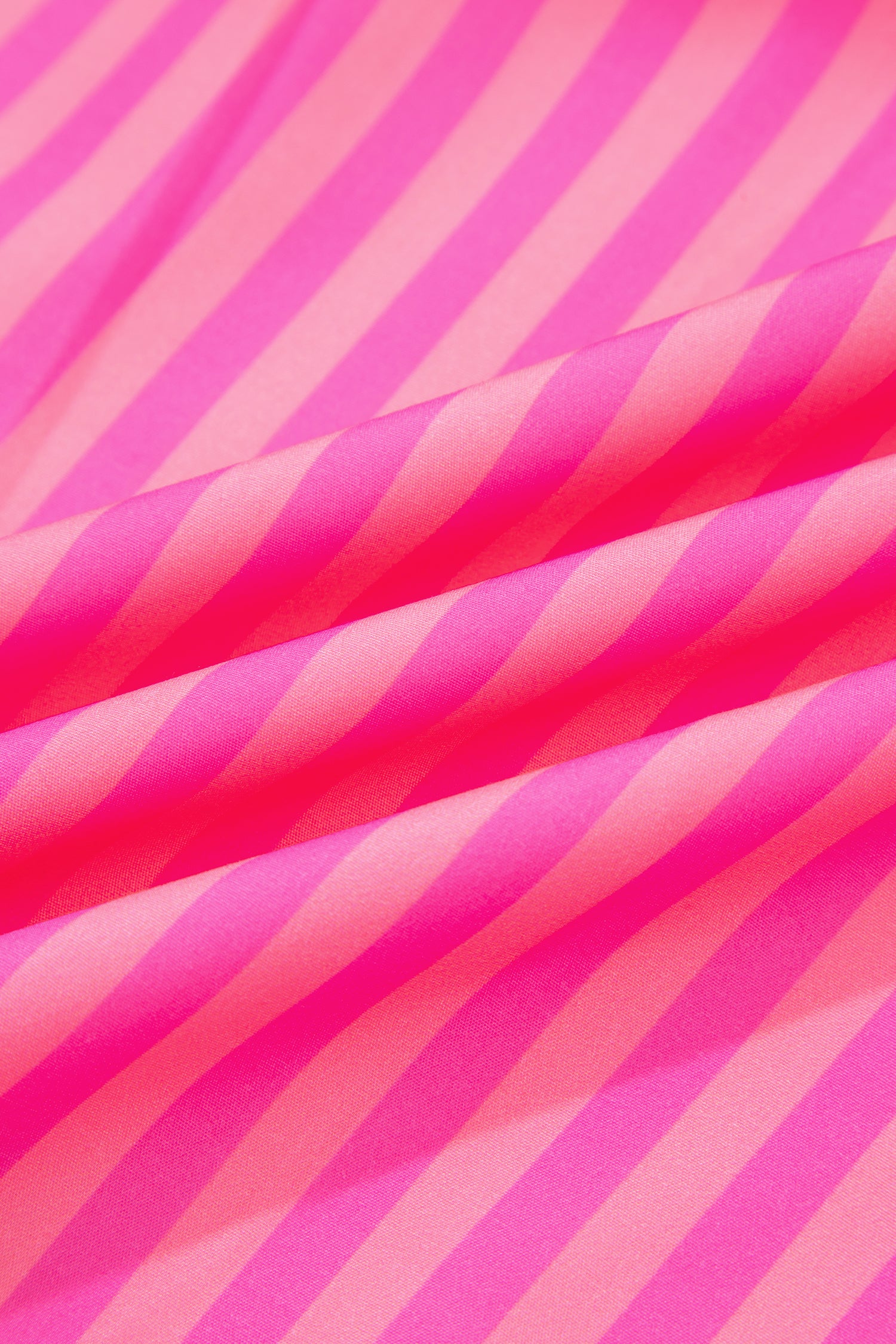 Women's Pink Striped Print Bow Detail Puff Sleeve Mini Dress S-XL at LivelyLooks