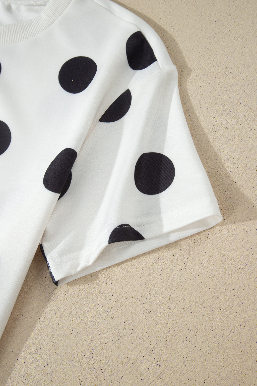 Polka Dot Short Sleeve Top & Casual Skort 2pcs Outfit | White, Pink & Sky Blue