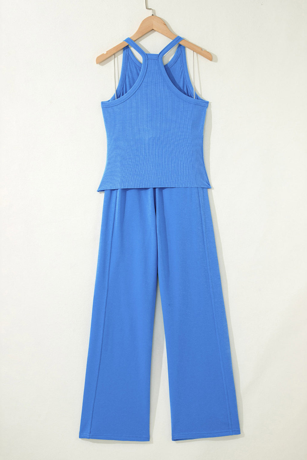 Ribbed Tank Top & Sweatpants Co-ord Set | Yellow Cream, Sky Blue, Pink, Green