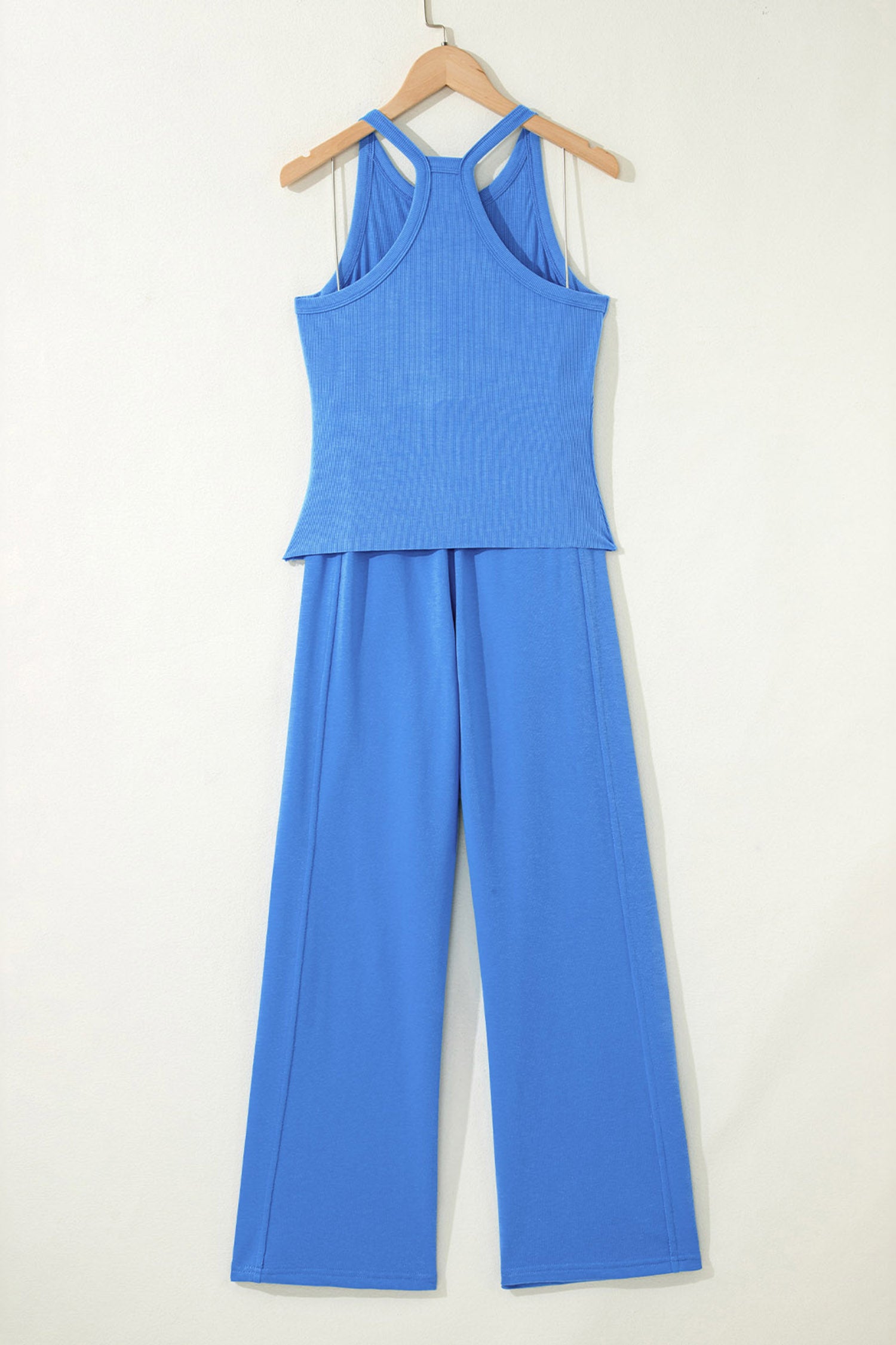 Ribbed Tank Top & Sweatpants Co-ord Set | Yellow Cream, Sky Blue, Pink, Green