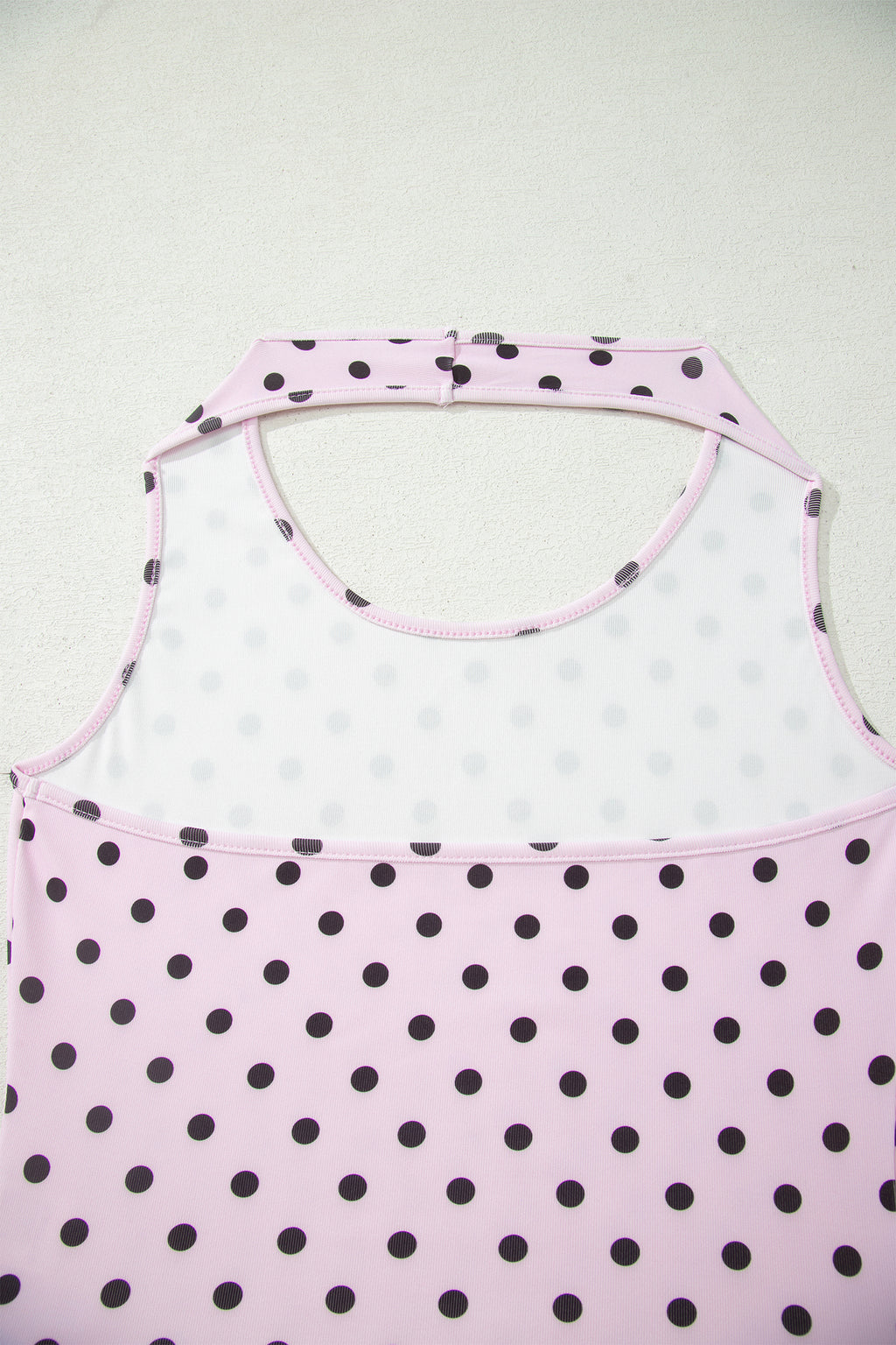 Polka Dot Halter Co-ord Short Set Drawstring Elastic Waist | Brown & Pink