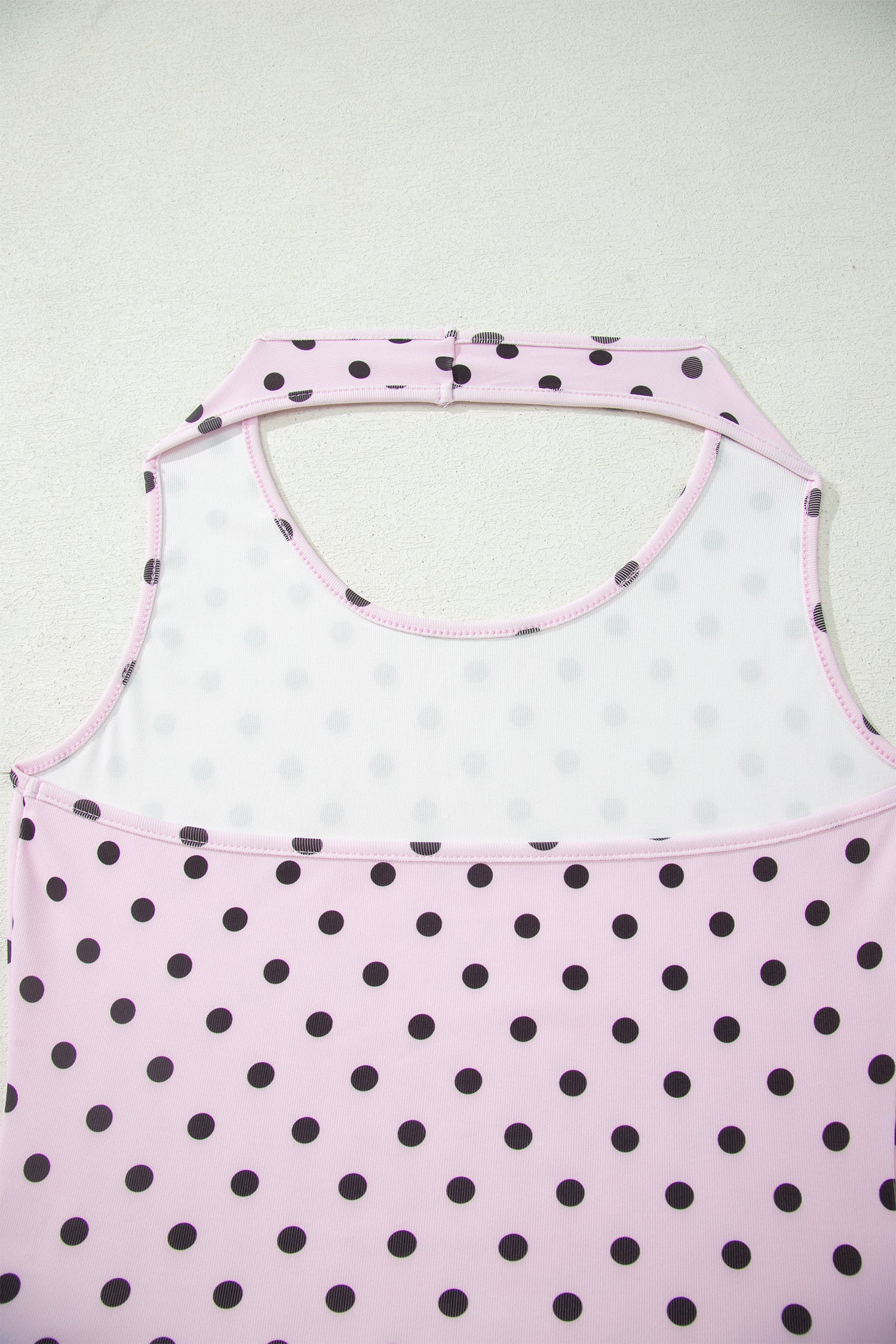 Polka Dot Halter Co-ord Short Set Drawstring Elastic Waist | Brown & Pink
