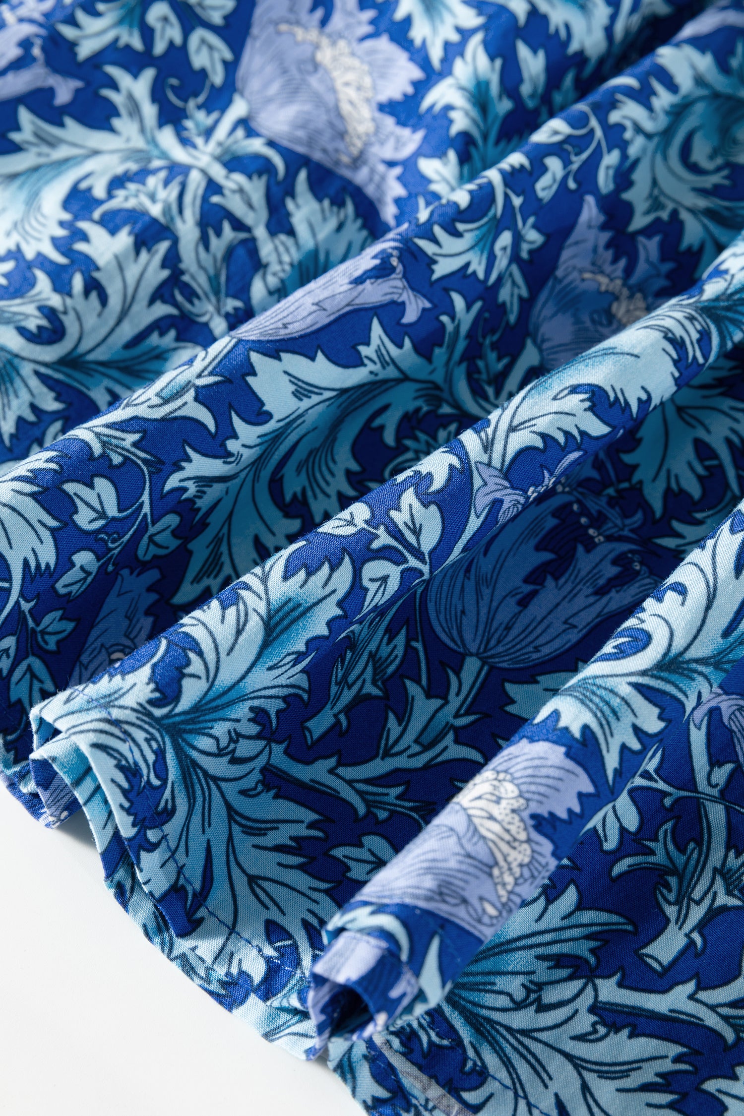 Floral Frilled V Neck Long Dress Bracelet Sleeve Brown Sky Blue Women S-XL