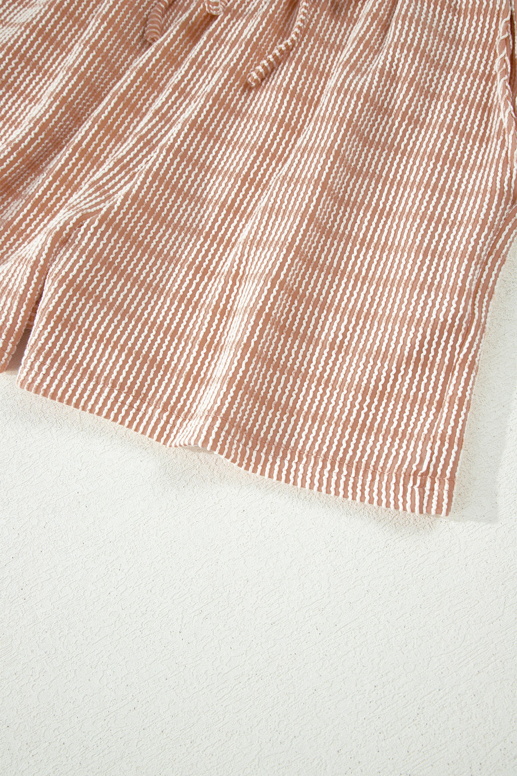 LivelyLooks Stripe Raised Rib Tee & Drawstring Shorts Set Women's S-XL women's fashion