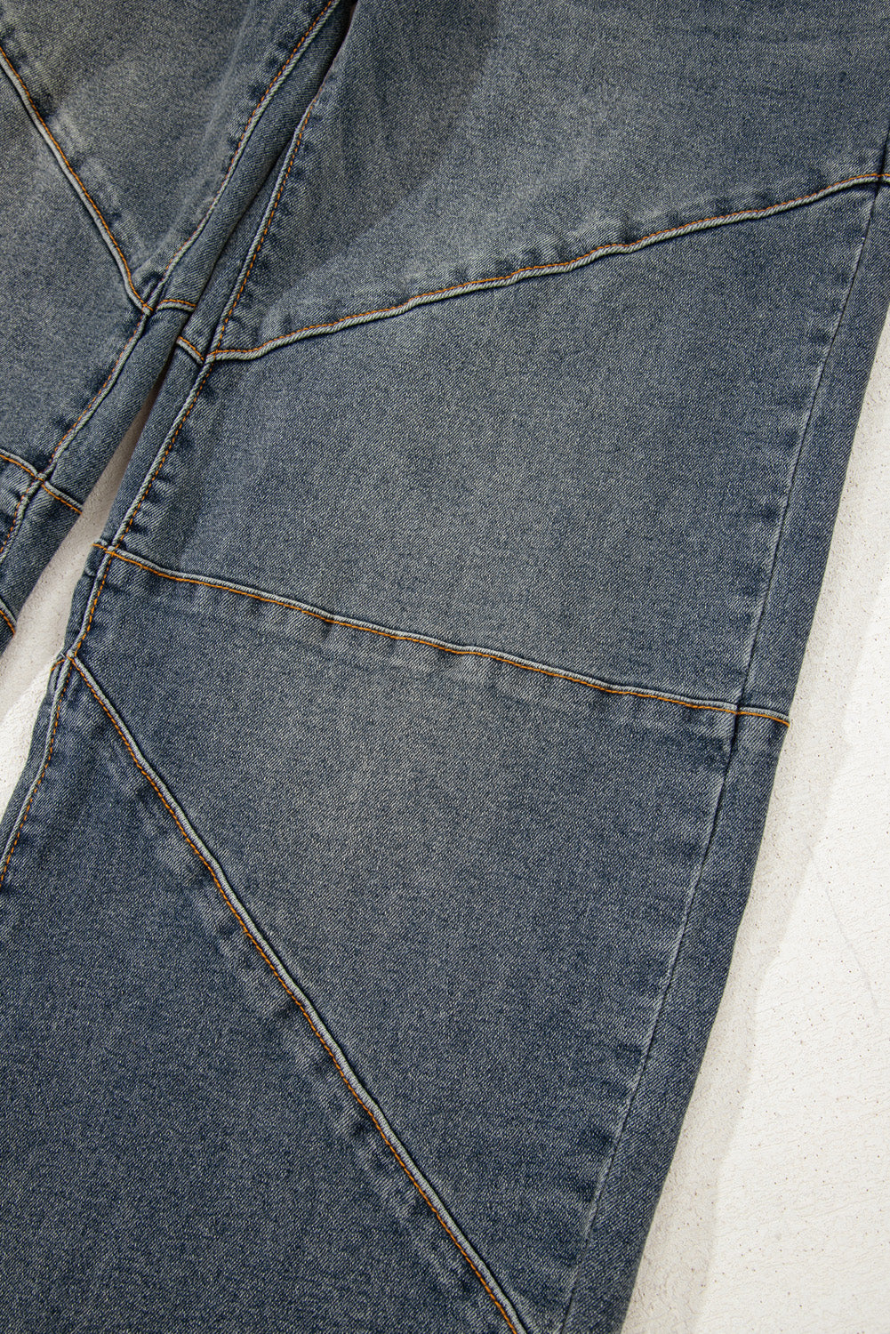 Shop Sail Blue Exposed Stitching Loose Straight High Waist Barrel Jeans at LivelyLooks
