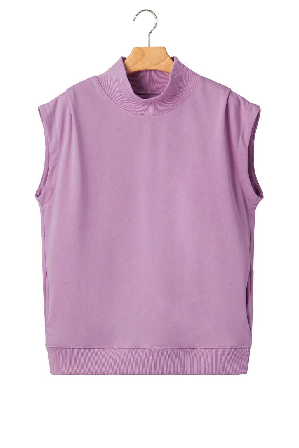 High Neck Cap Sleeve Loose Top White Pink Mint Green Grey Myosotis Orange Black S-XL