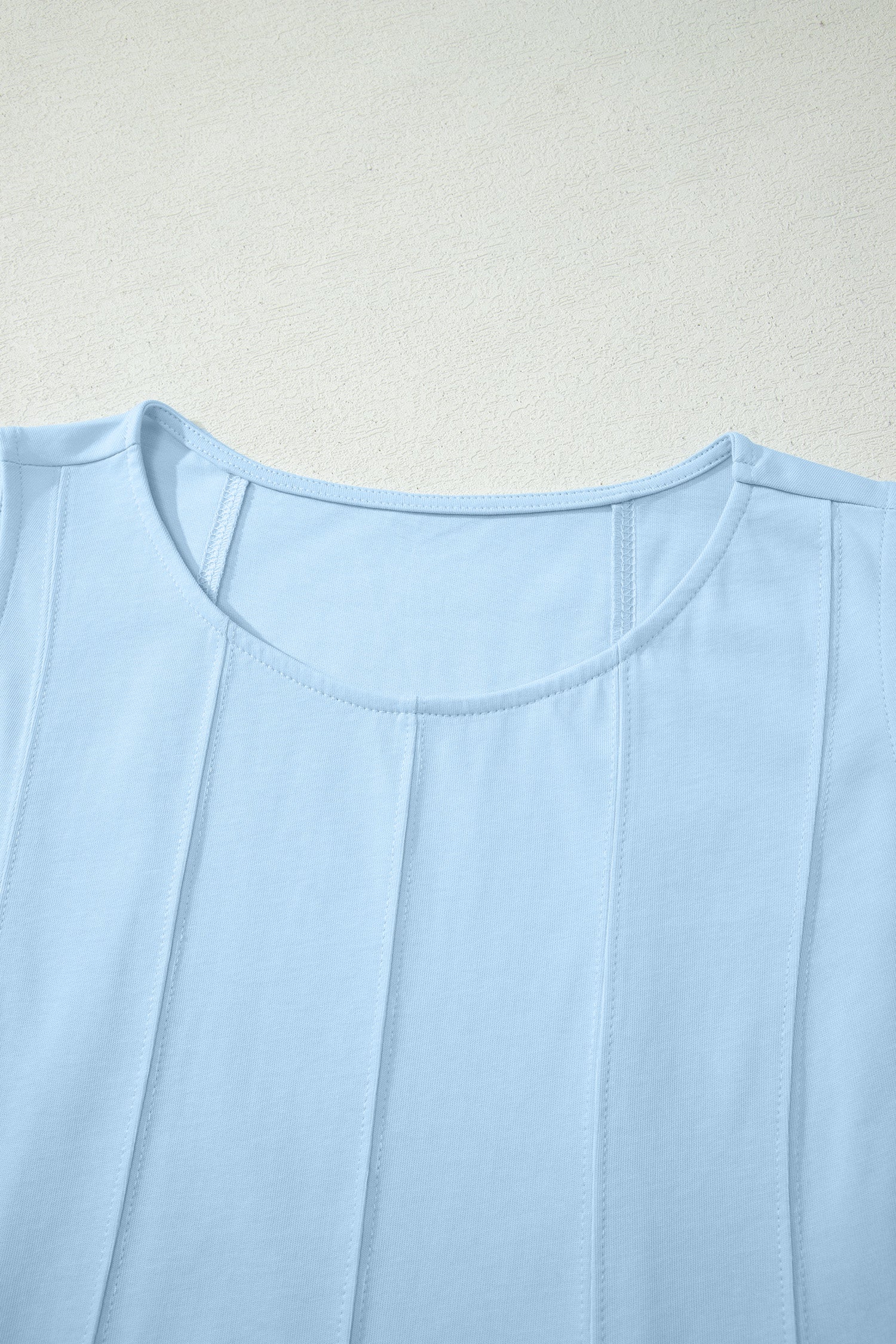 Women's Stitched Detail Tank Top & Shorts Co-ord Set Pink Mist Blue S-XL