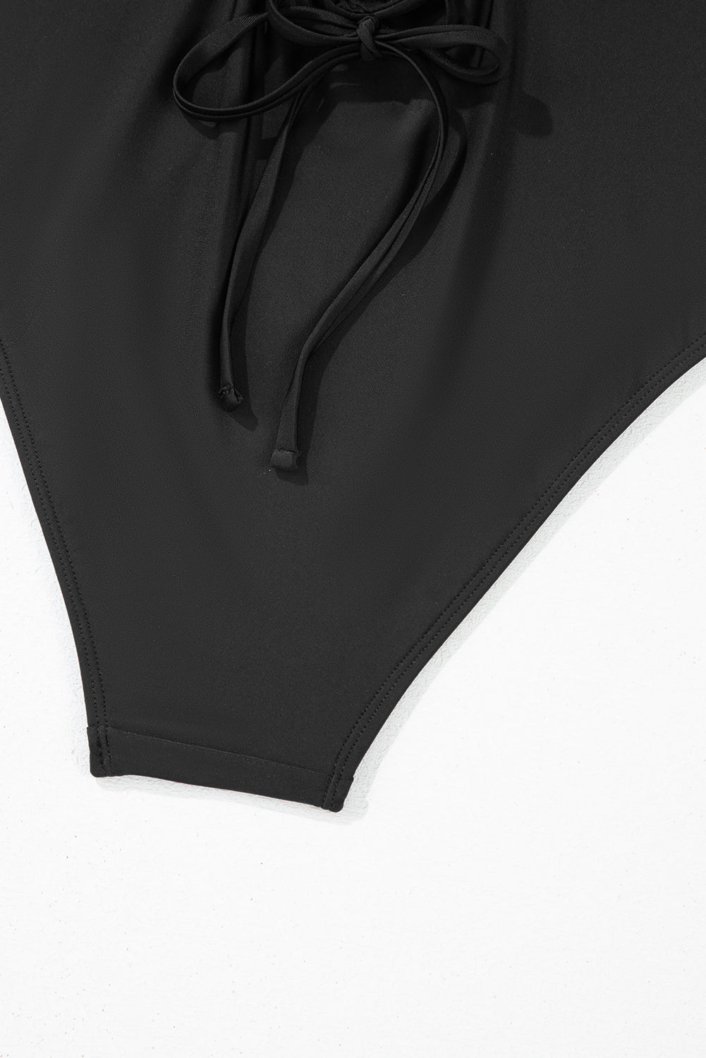 Black Strappy Lace-Up Open Back One Piece Swimsuit | UK 8-20