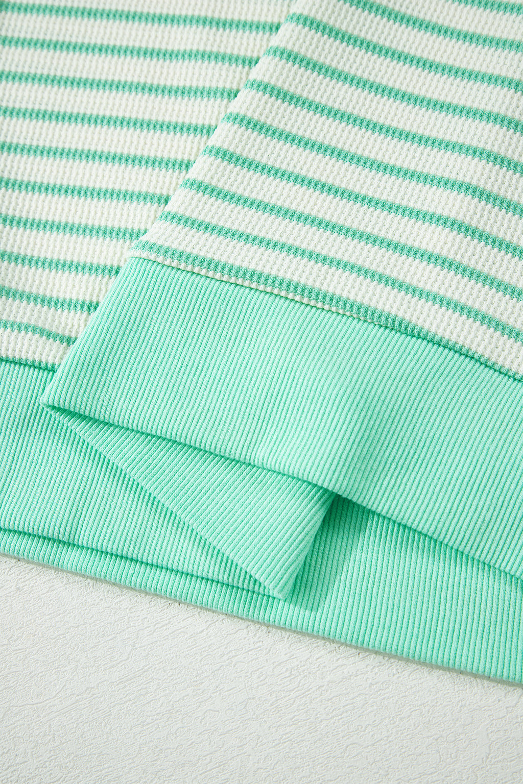 Shop Women's Stripe Colourblock Trim Round Neck Short Sleeve Tee Top Green at LivelyLooks