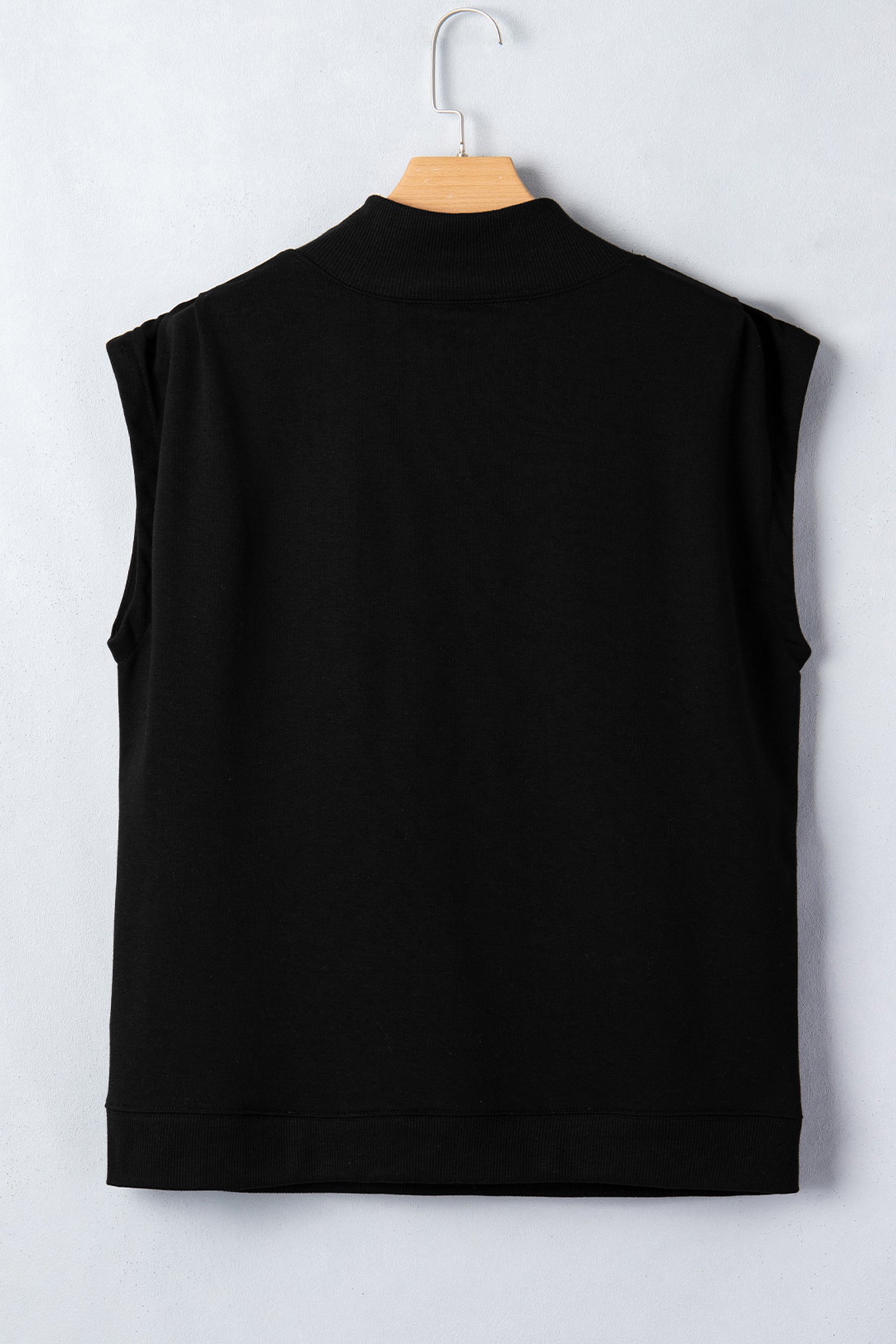 High Neck Cap Sleeve Loose Top White Pink Mint Green Grey Myosotis Orange Black S-XL