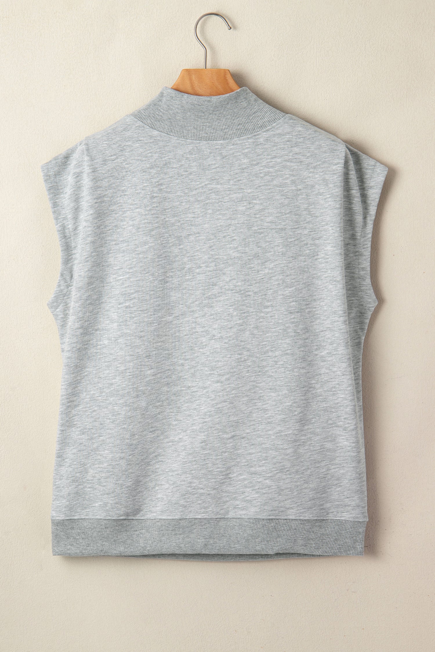 High Neck Cap Sleeve Loose Top White Pink Mint Green Grey Myosotis Orange Black S-XL
