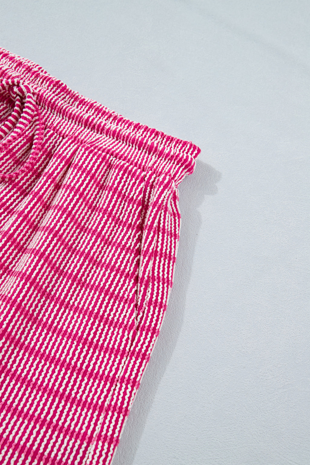 LivelyLooks Stripe Raised Rib Tee & Drawstring Shorts Set Women's S-XL women's fashion