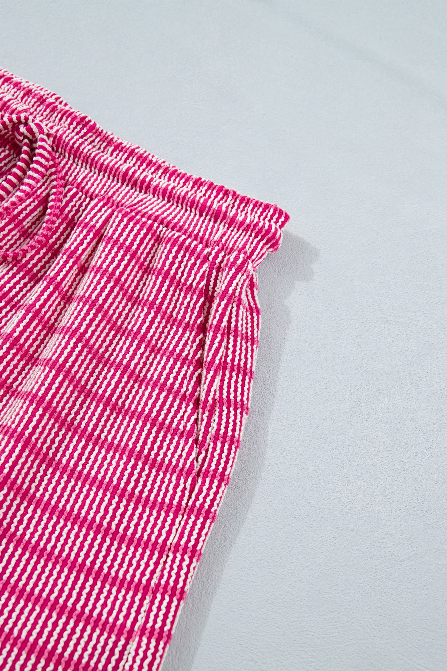 LivelyLooks Stripe Raised Rib Tee & Drawstring Shorts Set Women's S-XL women's fashion