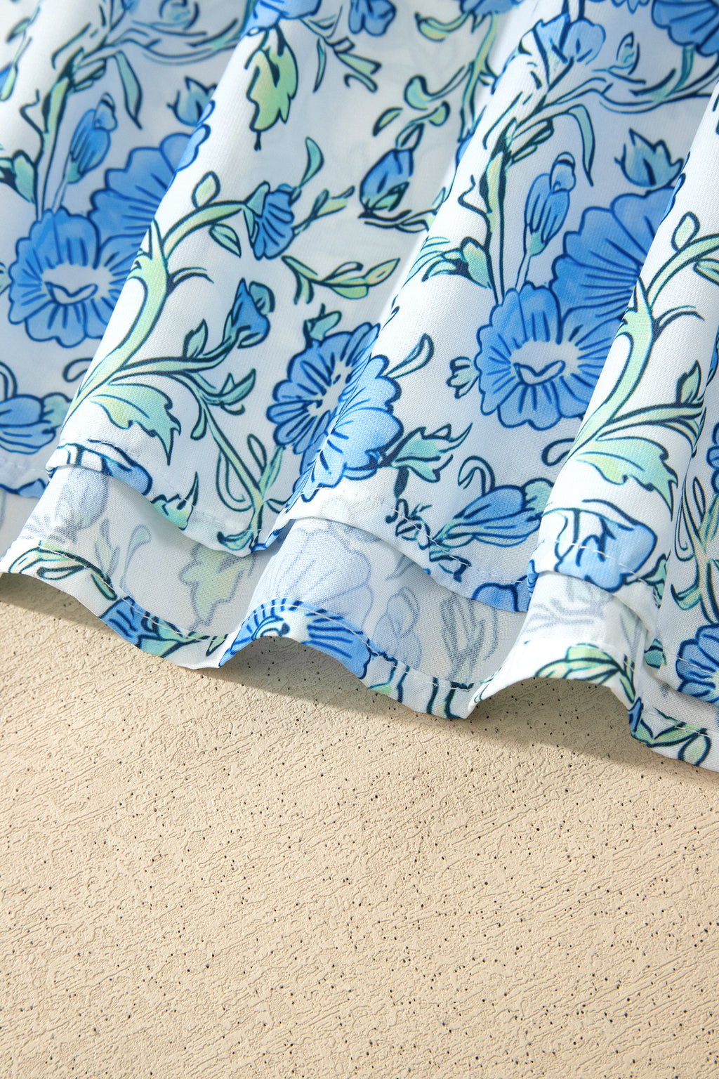 Sky Blue Floral Knot Strap 2pcs Short Set | Sizes 8–22