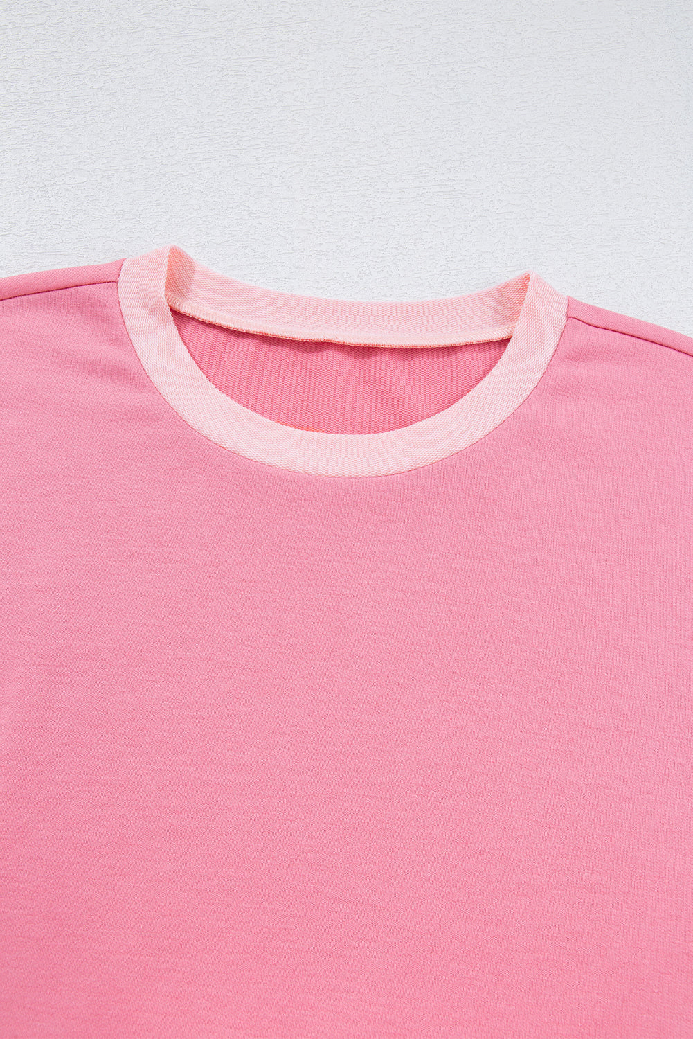 Peach Blossom Half Sleeve Raw Seam High-Low Side Split Top