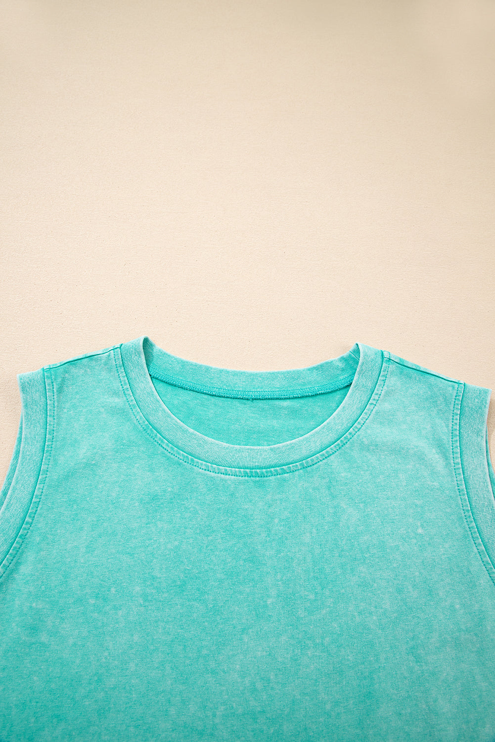 Mint Green Mineral Wash Cotton Tank Top Split Skirt Co-ord Set S-XL