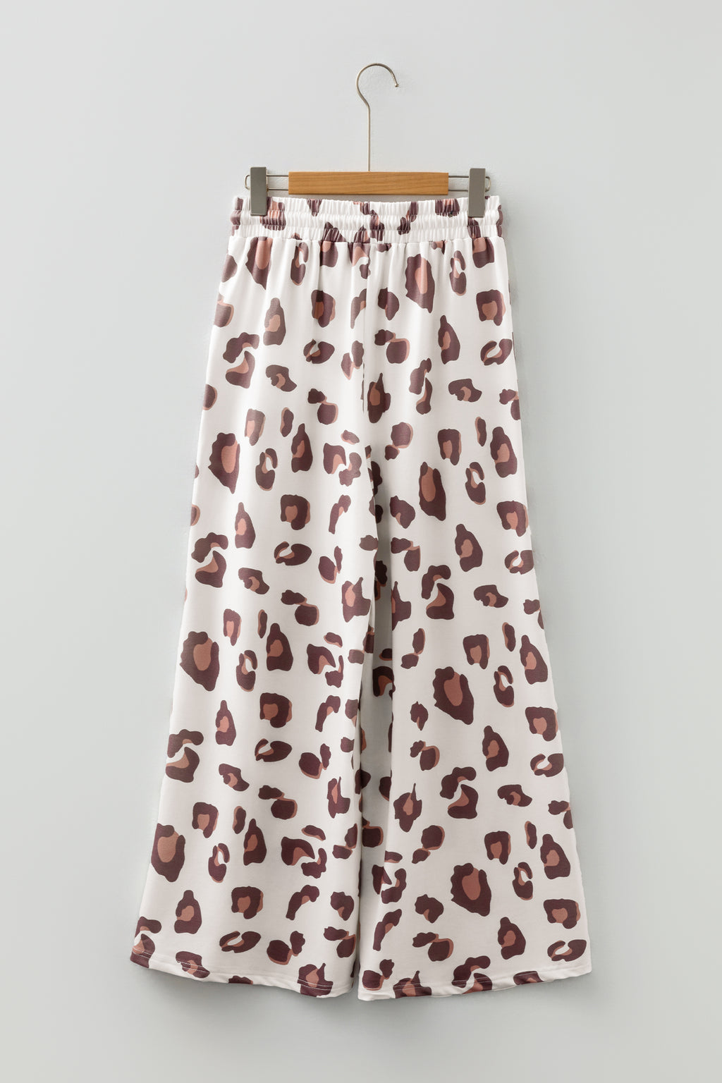 Shop Leopard Print Wide Leg Trousers Drawstring Waist S-XL at LivelyLooks