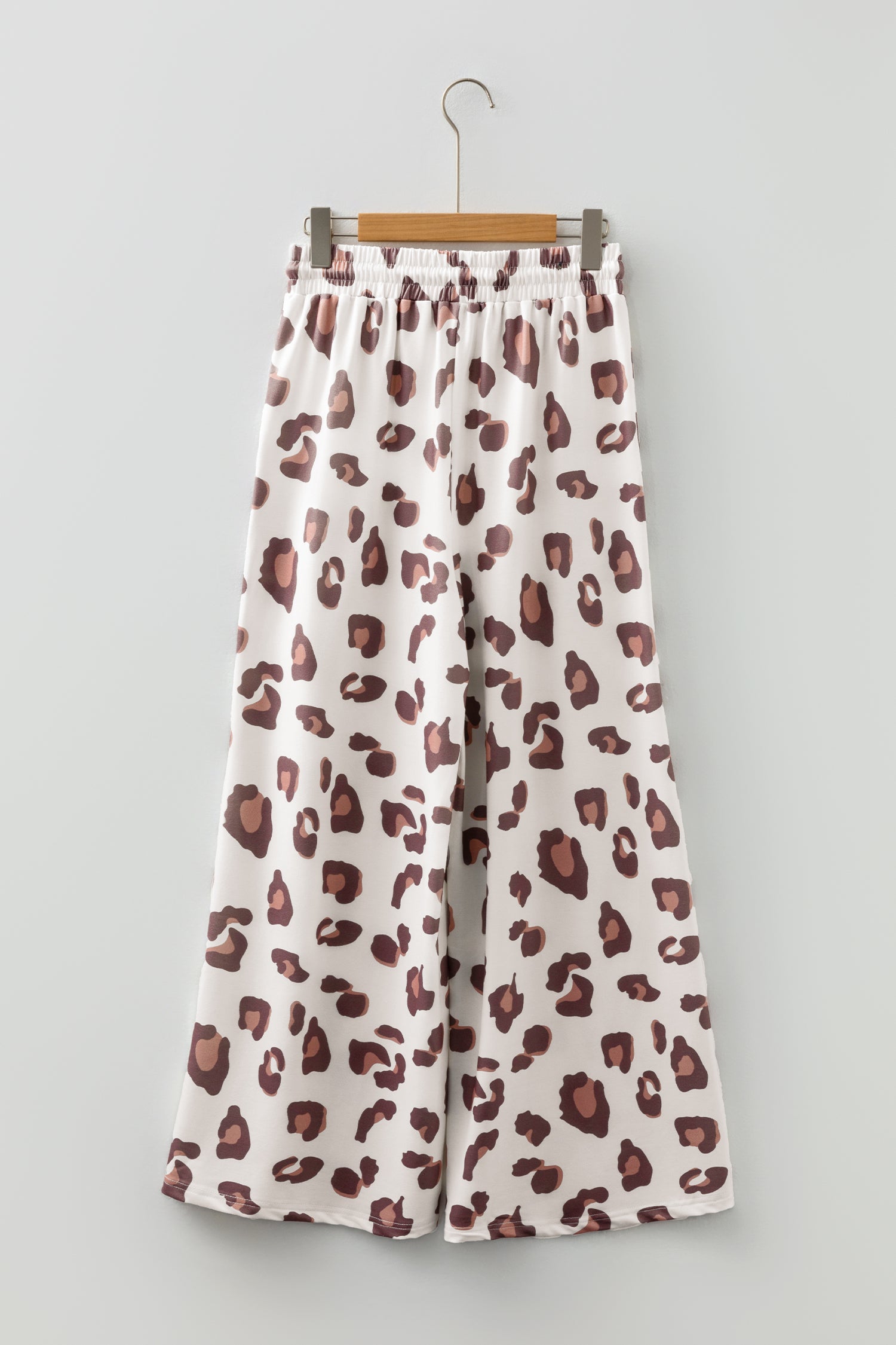 Shop Leopard Print Wide Leg Trousers Drawstring Waist S-XL at LivelyLooks