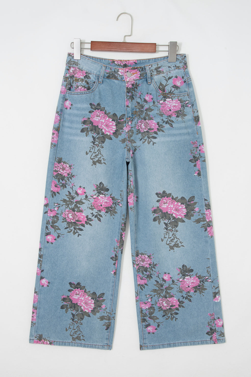 Shop Blue Garden Floral Print Bootcut Jeans | UK Sizes 6-18 at LivelyLooks