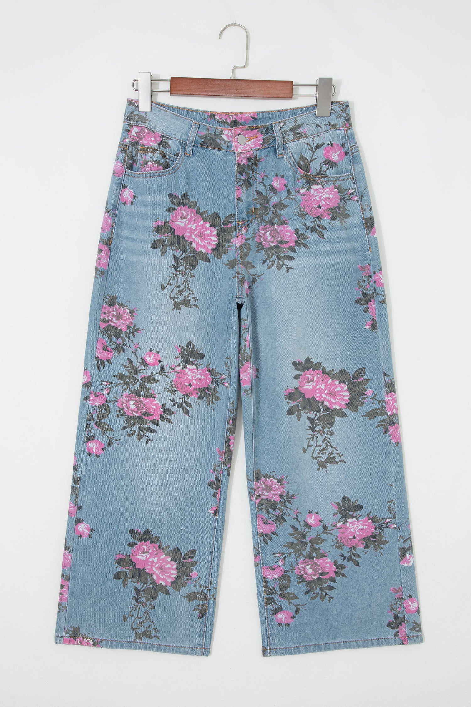 Shop Blue Garden Floral Print Bootcut Jeans | UK Sizes 6-18 at LivelyLooks