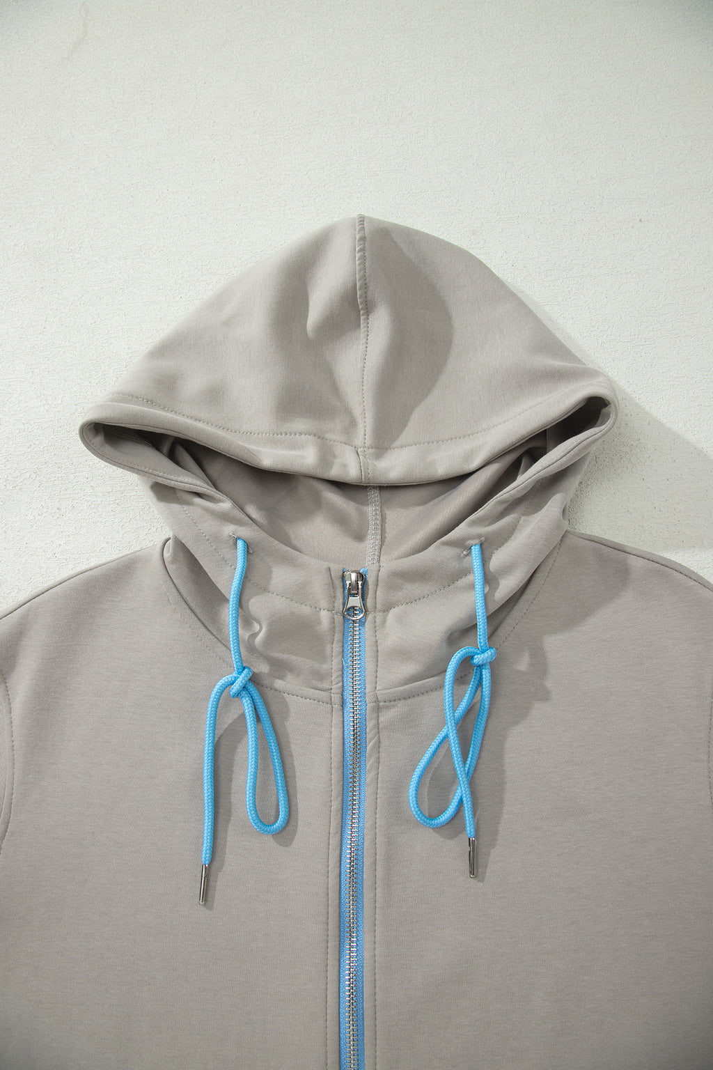Smoke Green Contrast Trim Zip Up Sporty Jacket & Mini Skort Set