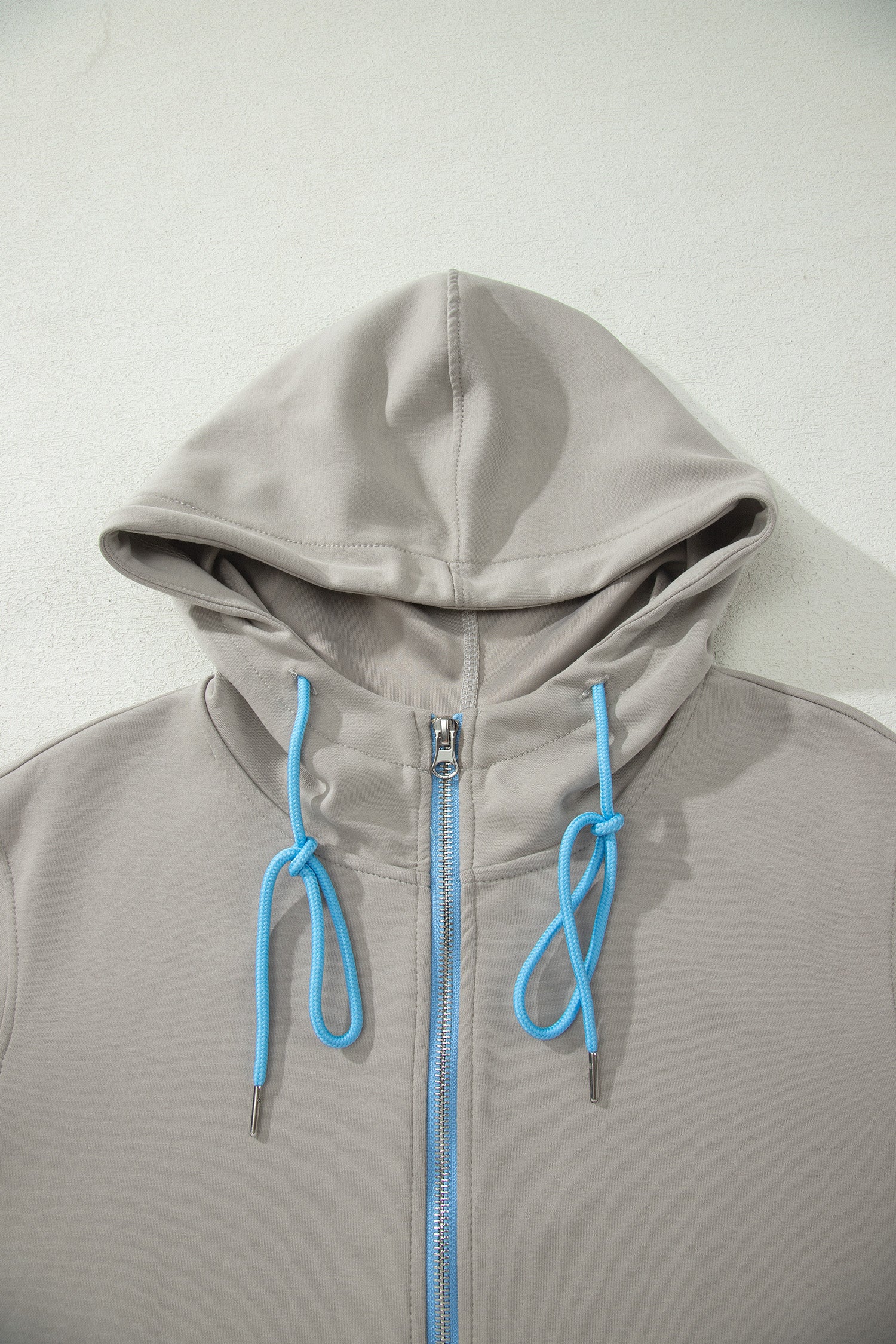 Smoke Green Contrast Trim Zip Up Sporty Jacket & Mini Skort Set