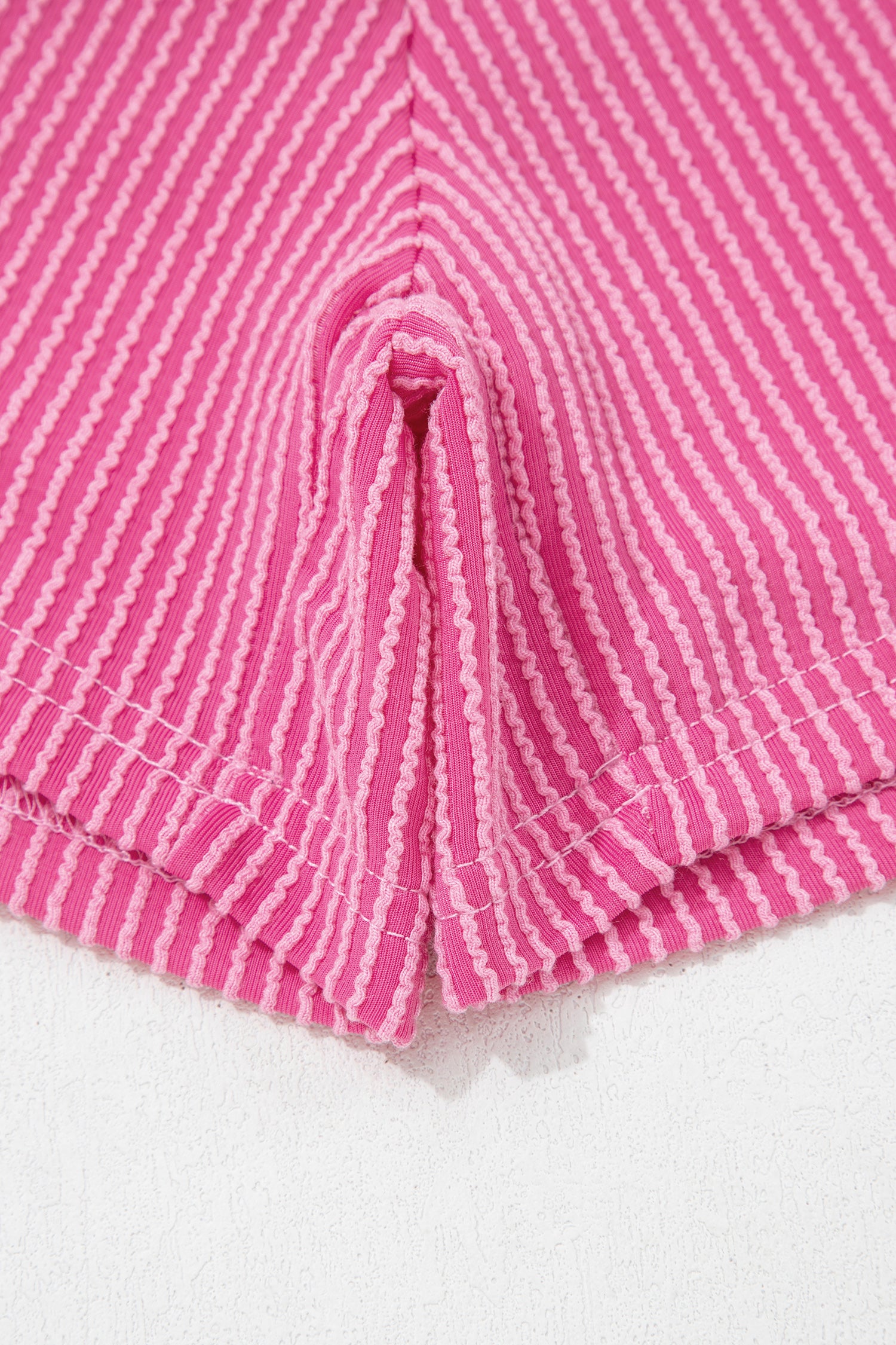 Ribbed Twist Short Set with Leopard Trim | Sky Blue, Light Grey & Sachet Pink