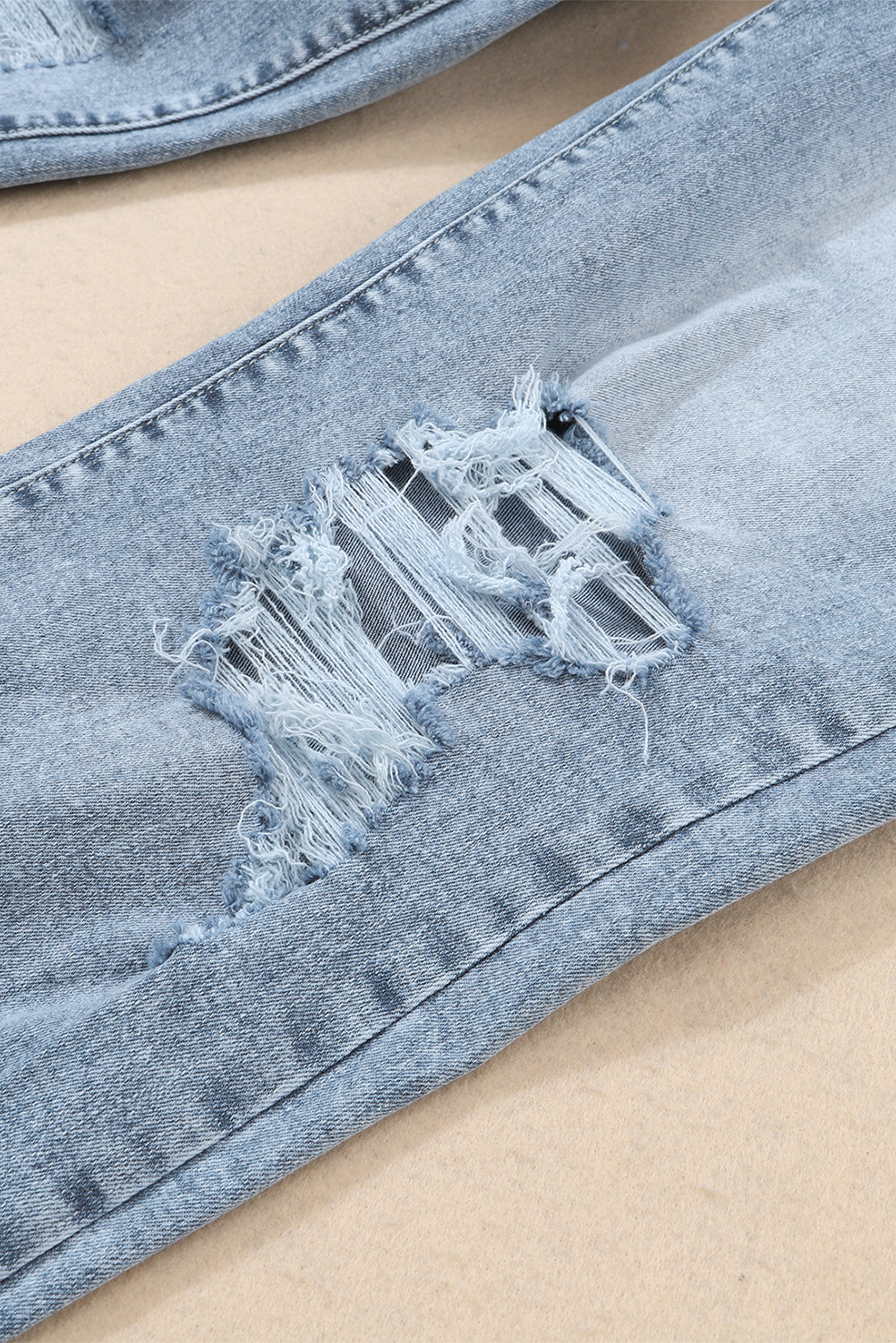 Women's Women's Light Wash Slim Fit Jeans Frayed Hem High Waist Sizes 6-16 at LivelyLooks