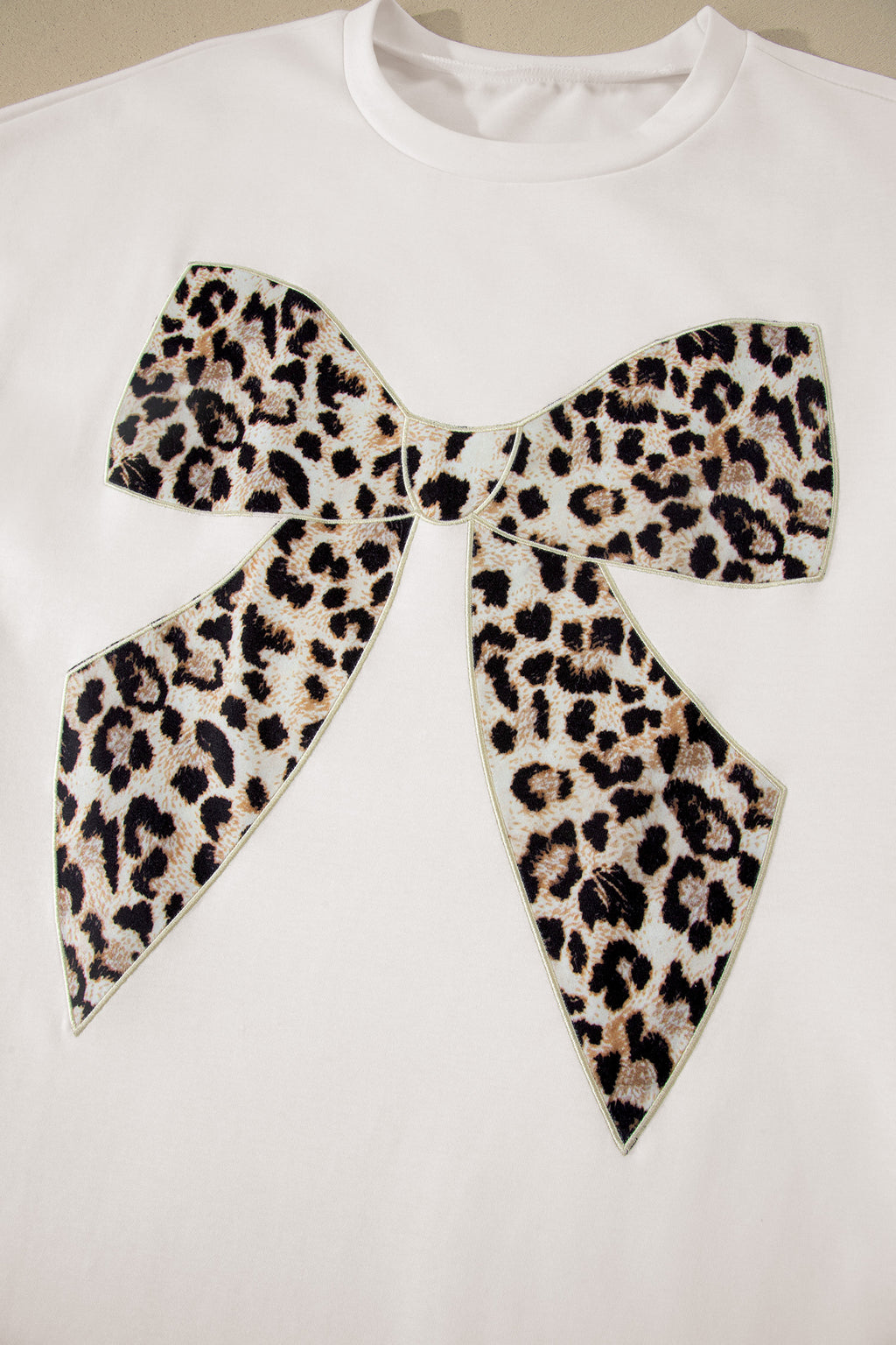 Shop White Grey Leopard Bow T-Shirt Maxi Dress Thigh Slit Cuffed UK 8-22 at LivelyLooks