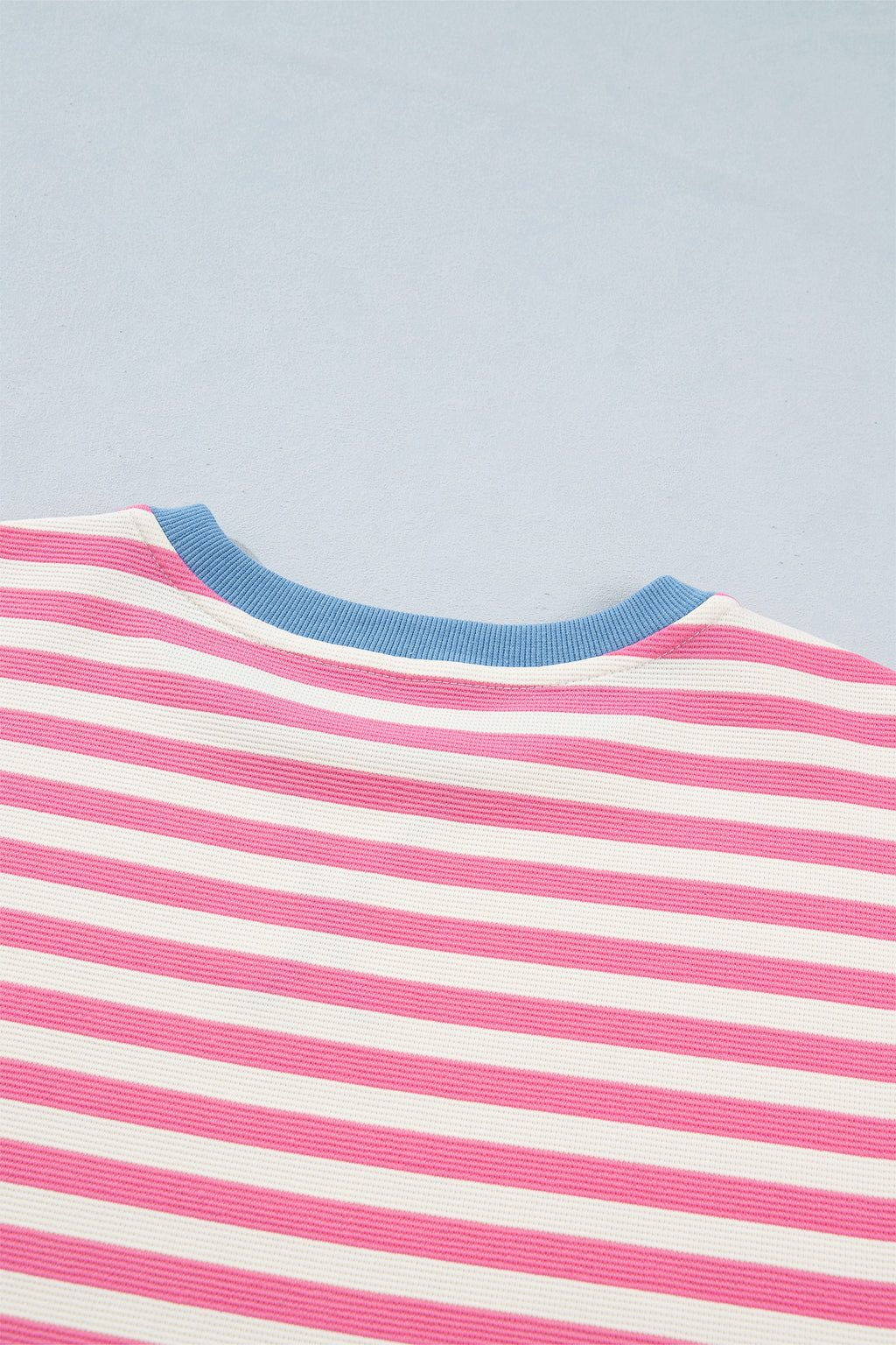 Women's Pink Stripe Patchwork Short Sleeve T-Shirt Shift Dress S-XL