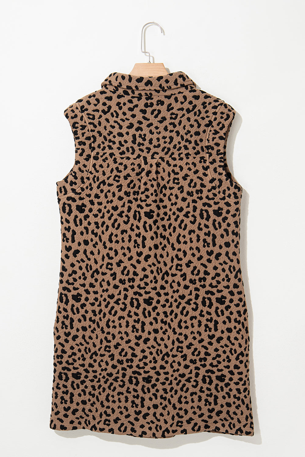 Women's Leopard Print V-Neck Sleeveless Collared Mini Dress Animal Pattern Casual Sundress at LivelyLooks