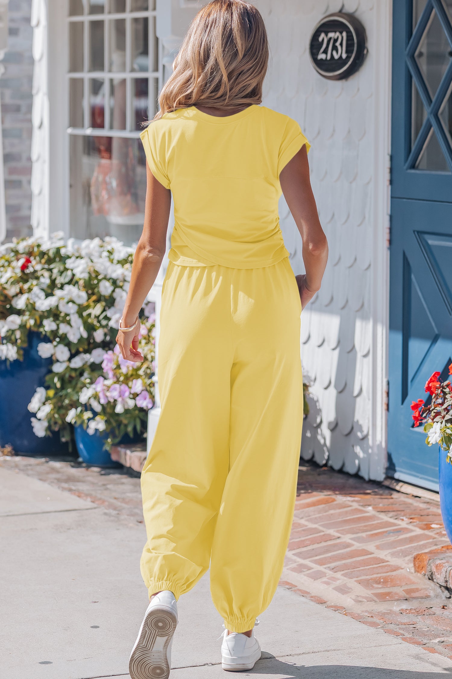 Solid Cropped Cap Sleeve Tank & Jogger Pants Set | 4 Colours | Sizes 8-22