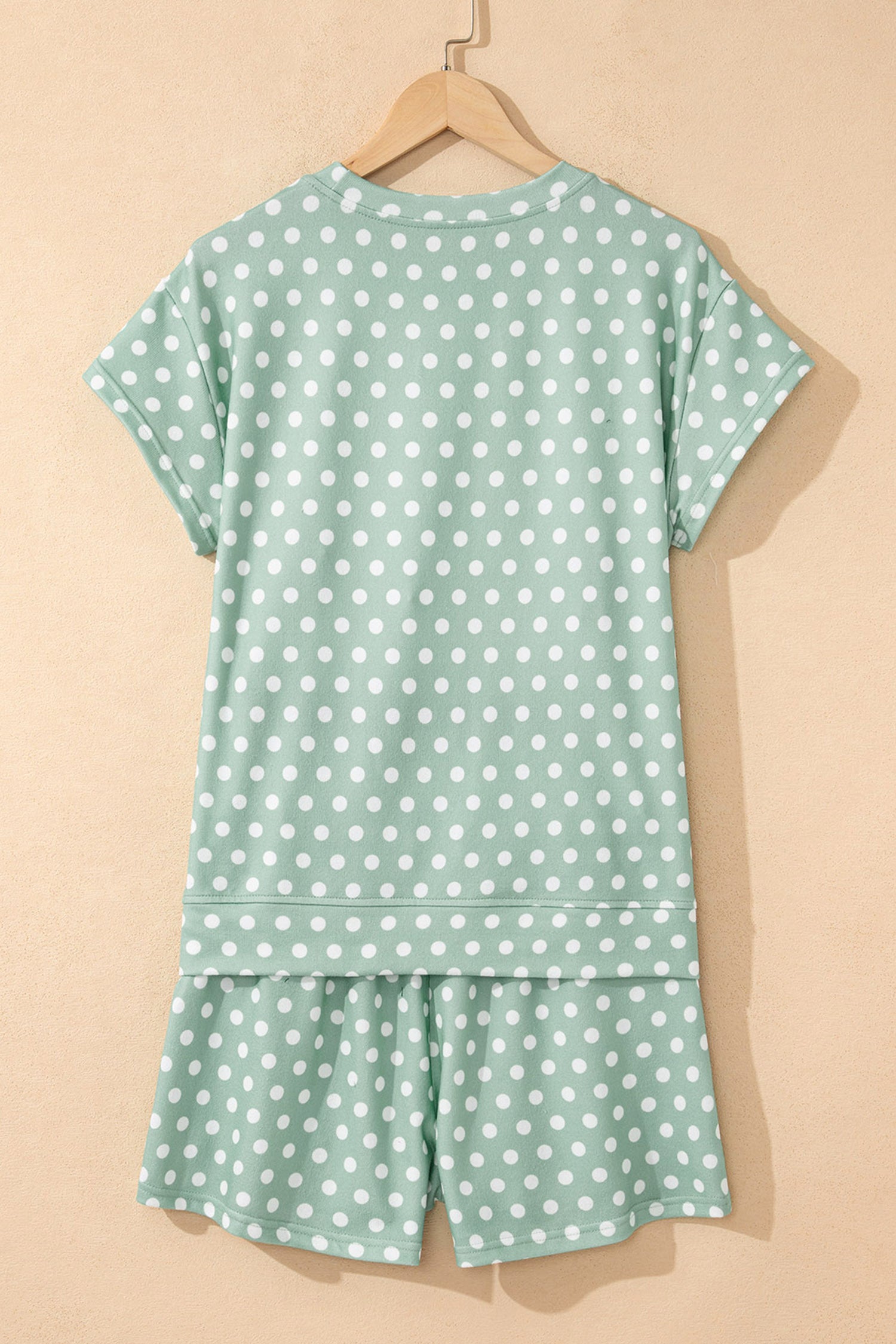 Women's Polka Dot Print Short Sleeve Top & Shorts Co-ord Set S-2XL at LivelyLooks