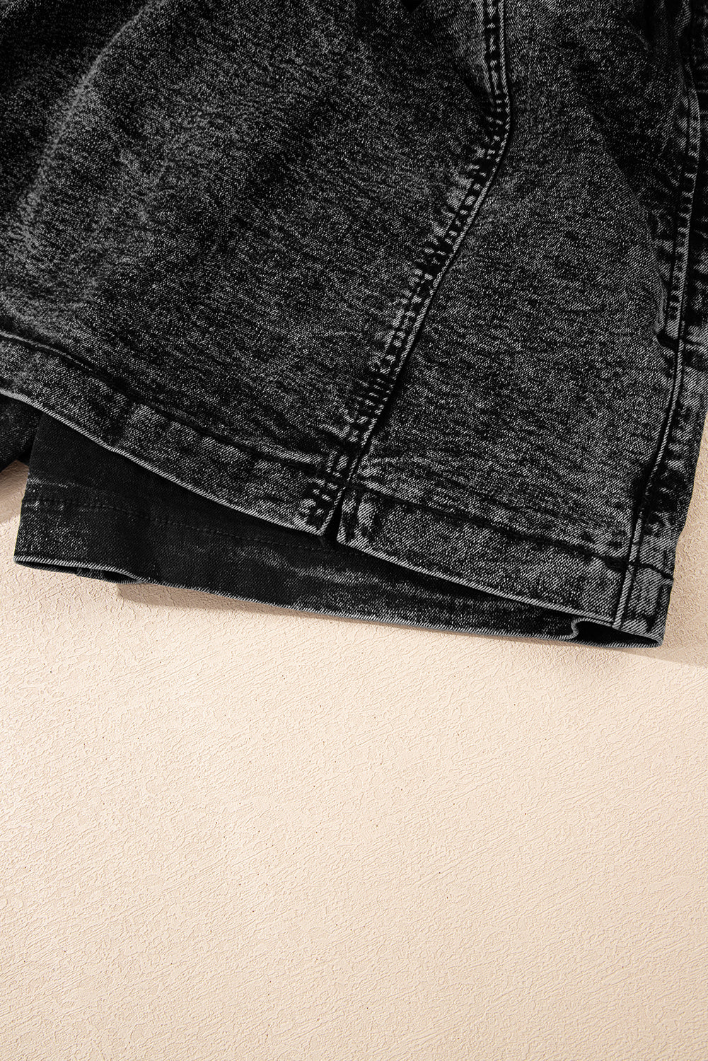 LivelyLooks Black Drawstring Elastic Waist Pocketed Denim Skort UK 4-16 women's fashion