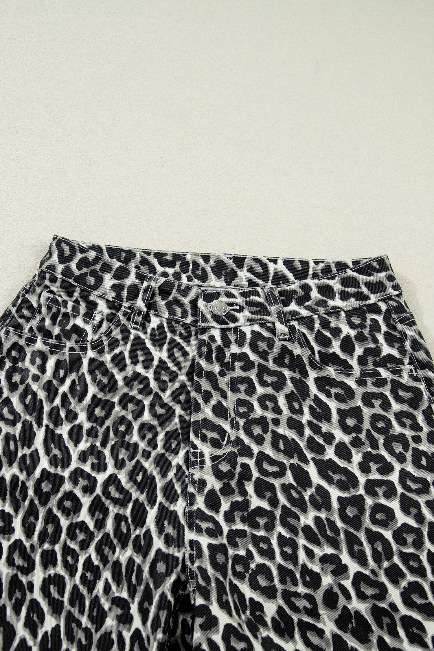 Shop Black Leopard Print Barrel Jeans UK 8-20 at LivelyLooks