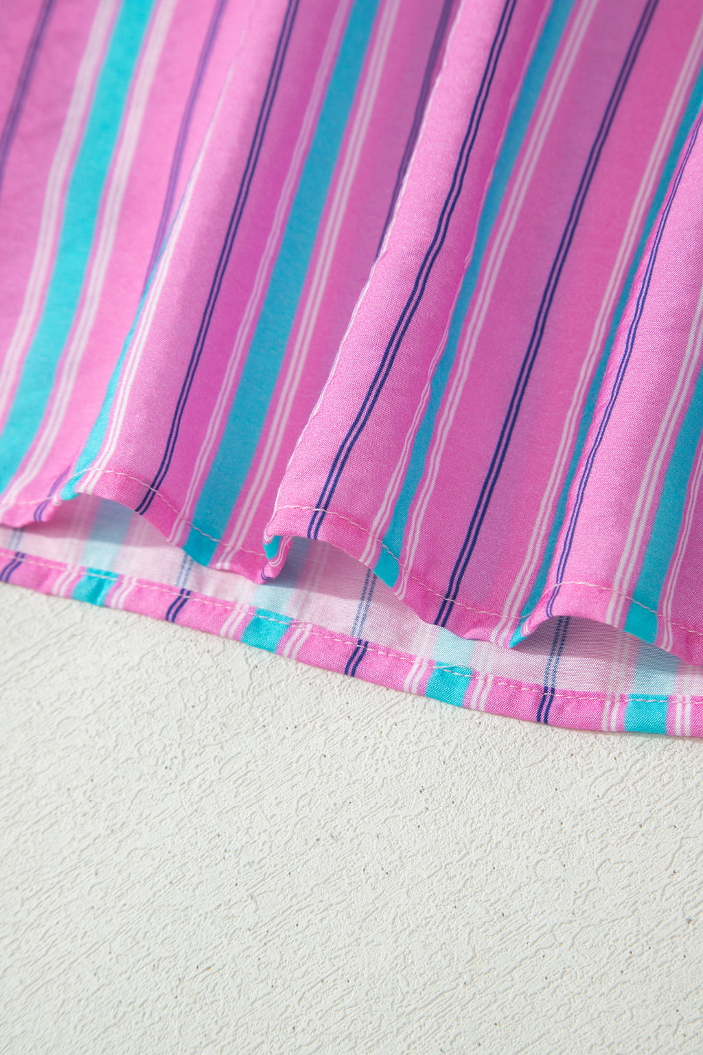 Pink Stripe Dolman Short Sleeve Blouse & Drawstring Loose Shorts Set | UK 8–22