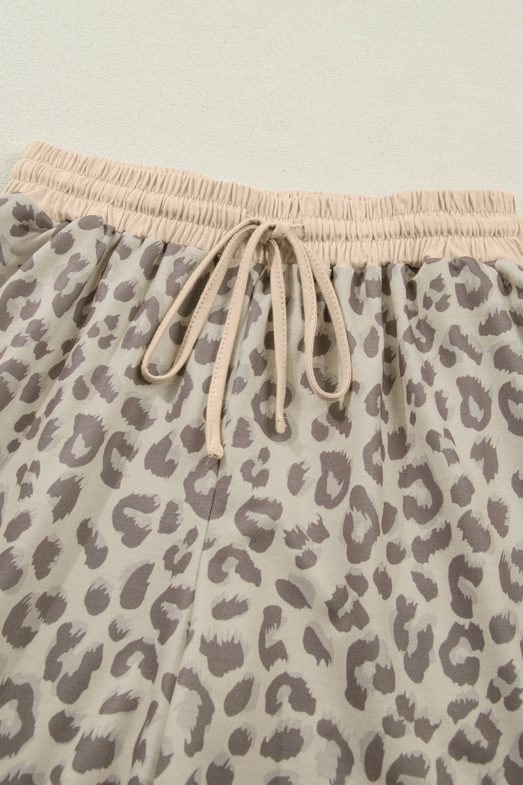 Leopard Print V-Neck Collar 2pcs Short Set | Rose, Khaki & Brown