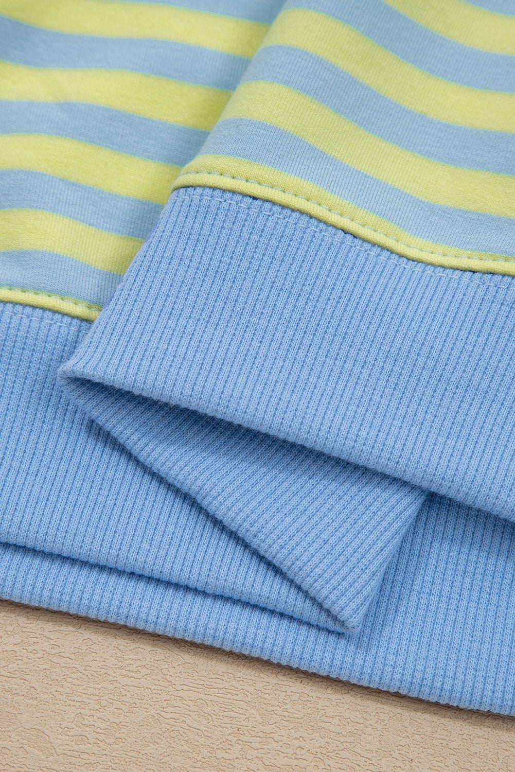 Stripe Colour Block Long Sleeve Pullover & Shorts Set | Pink, Yellow & Green Stripe