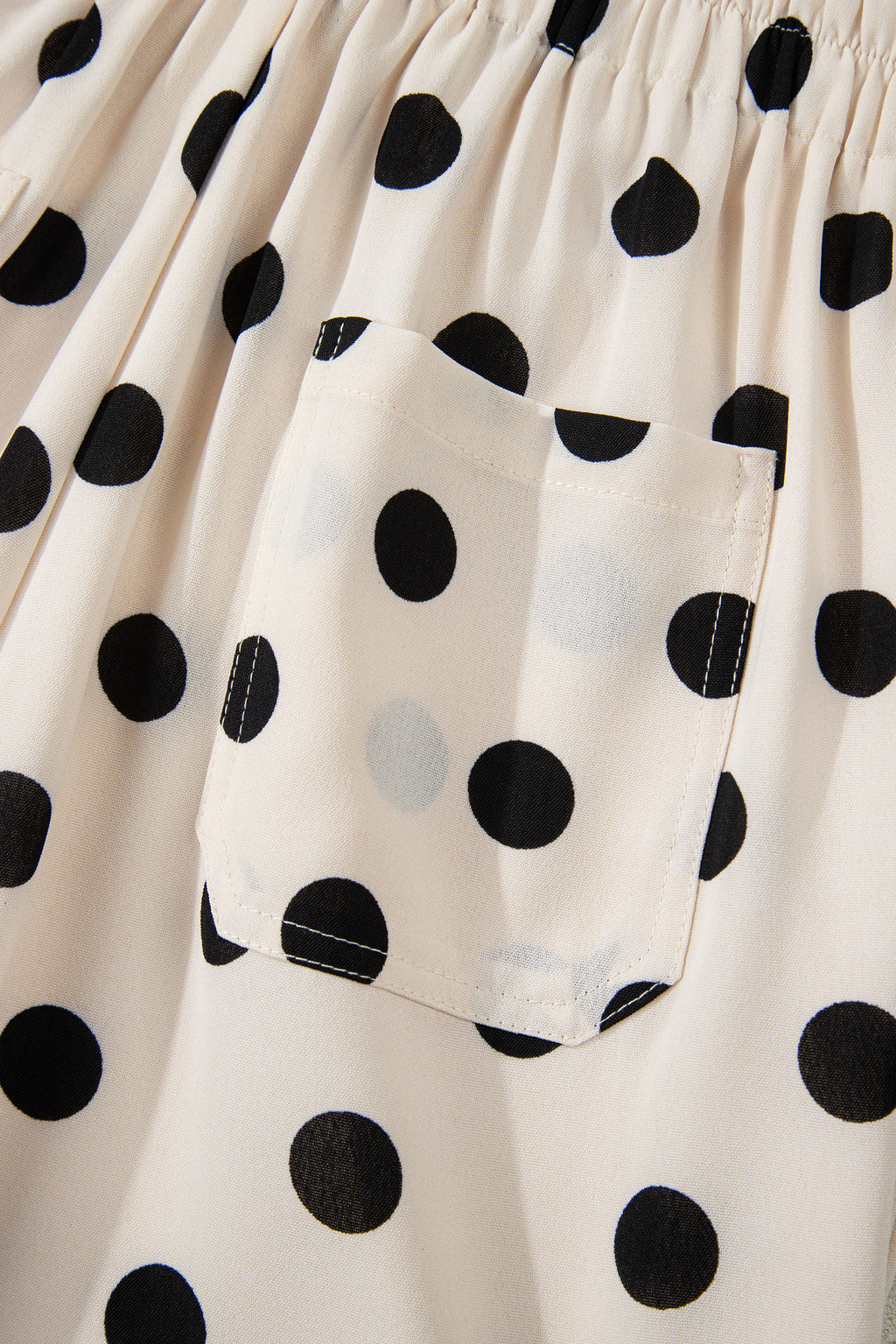 Shop Polka Dot Patched Pocket Mid-Rise Straight Leg Trousers S-XL at LivelyLooks
