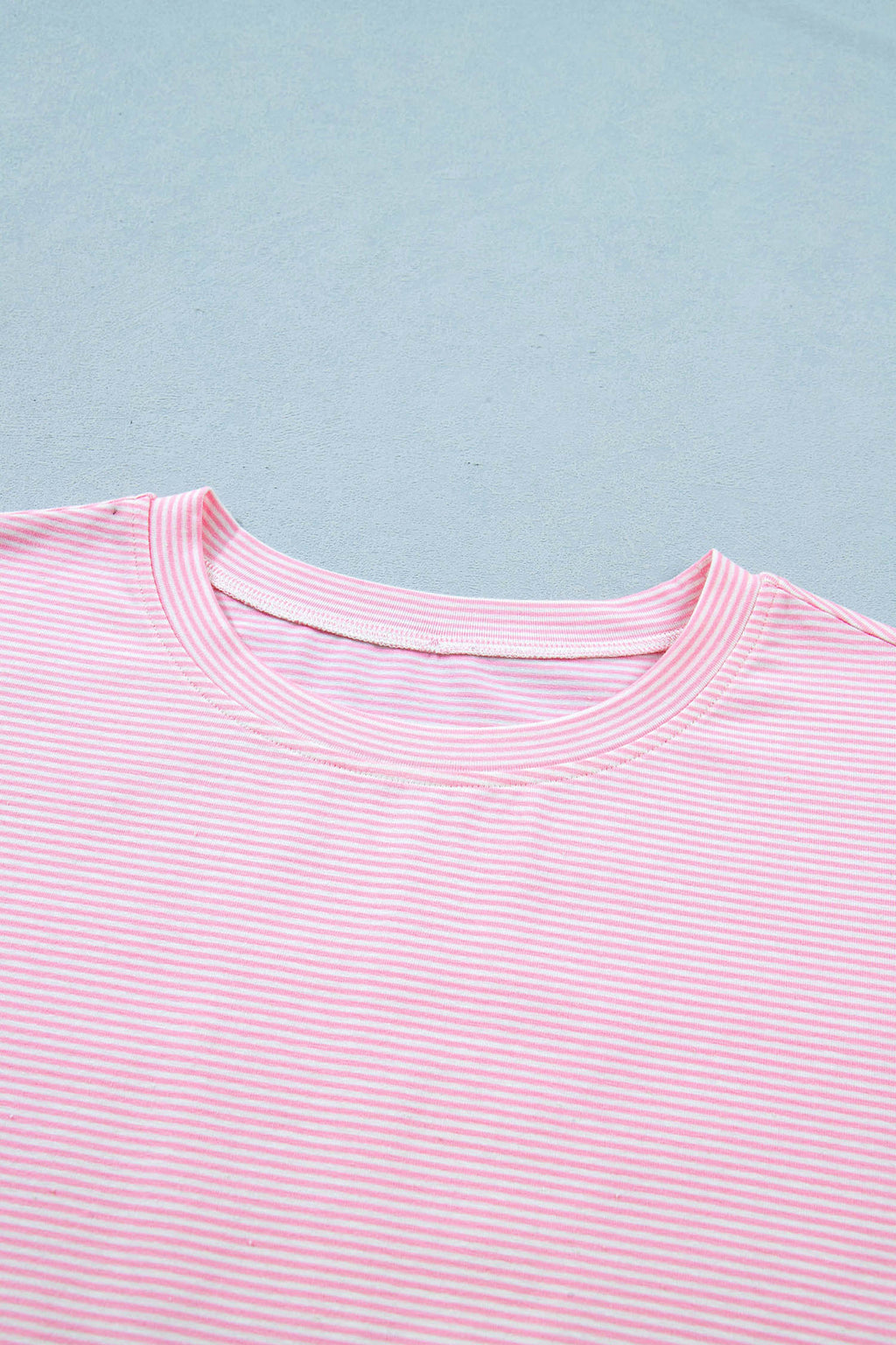 Pink Stripe Matching Oversized Tee & Drawstring Shorts Co-ord Set