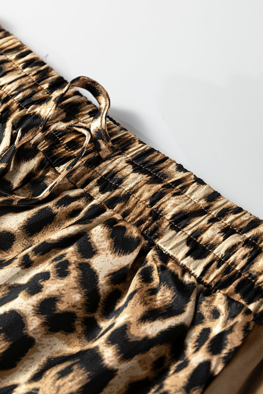 Brown Leopard Collared 3/4 Sleeve Shirt & Loose Pants Two Piece Set | UK 8–22