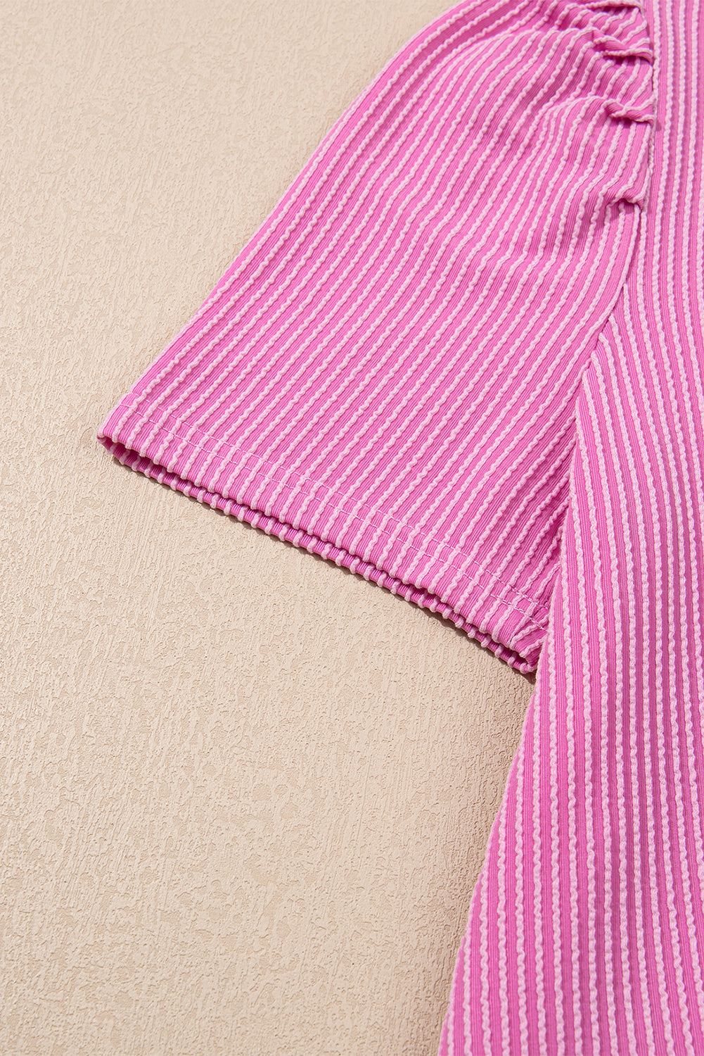 Corded Knit Crew Neck Puff Sleeve Shift Mini Dress S-XL