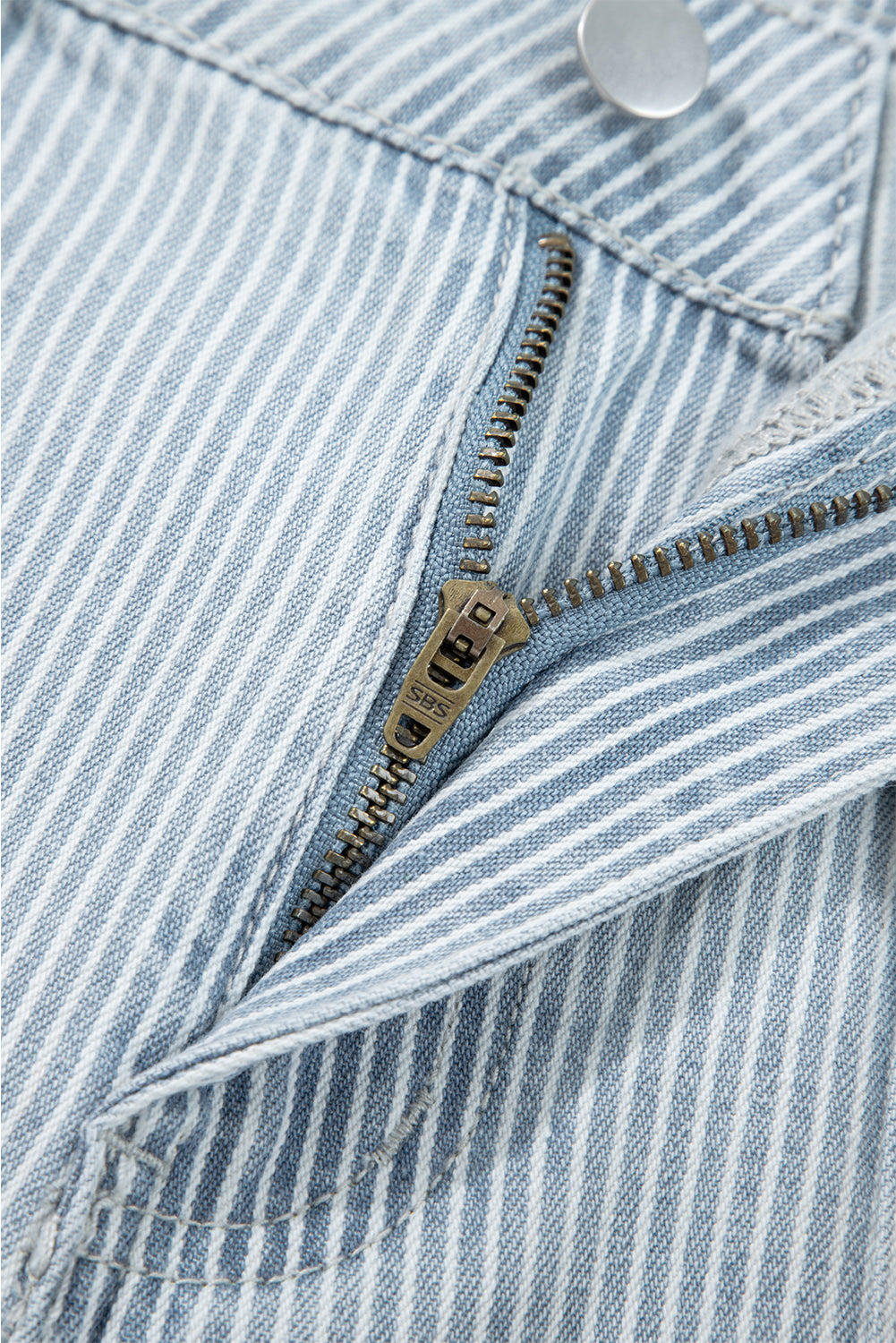 Women's Women's Stripe Wide Leg Jeans Button Flap Pocket Cuffed Hem Sizes 4-16 at LivelyLooks