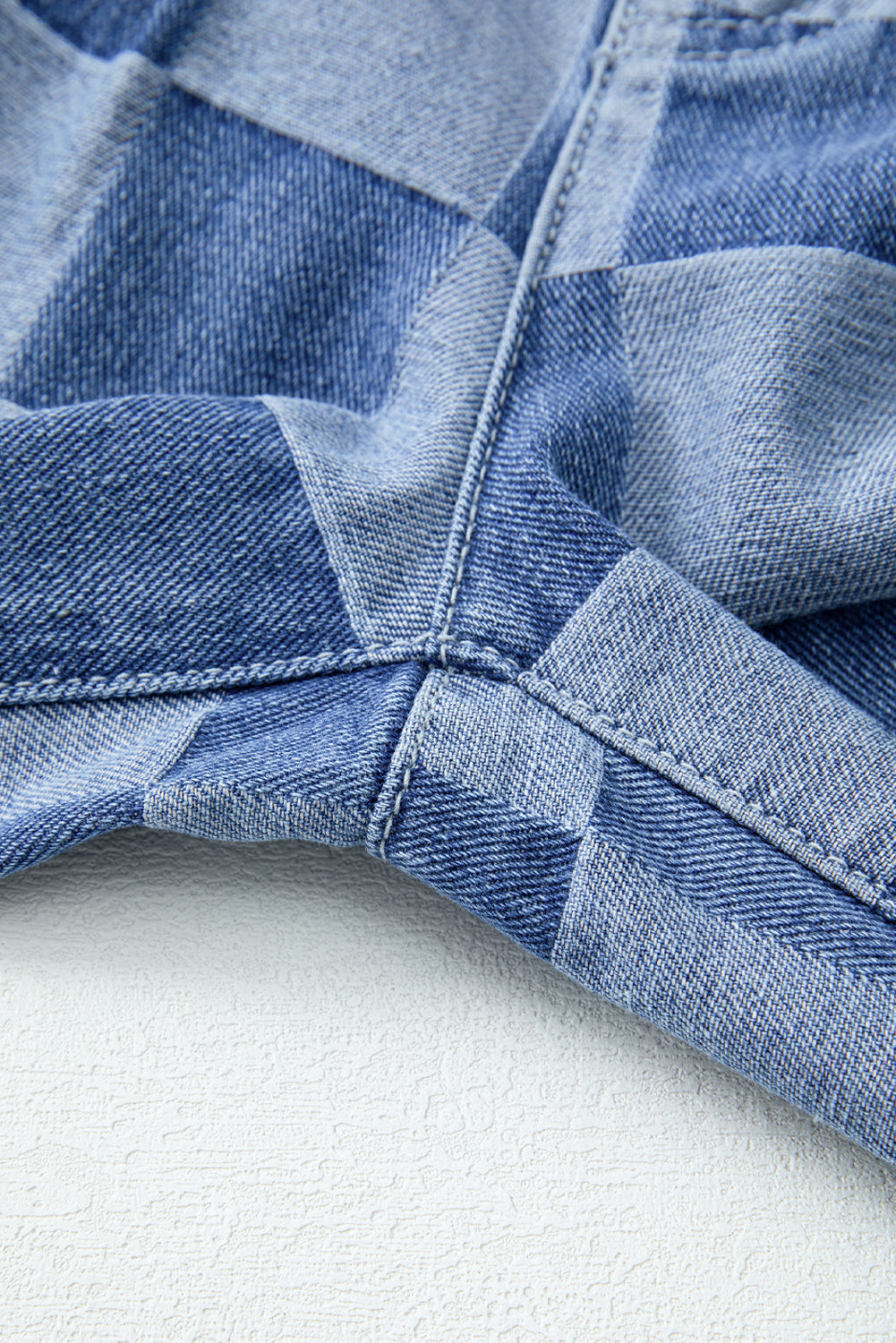 Shop Checkered Denim Wide Leg Jeans UK 8-20 at LivelyLooks