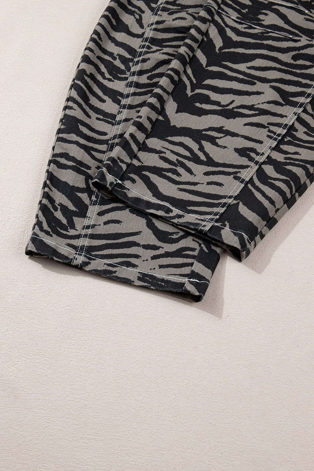 Shop Grey Zebra Print Barrel Leg Jeans Mid-Rise Wide Leg UK 4-16 at LivelyLooks