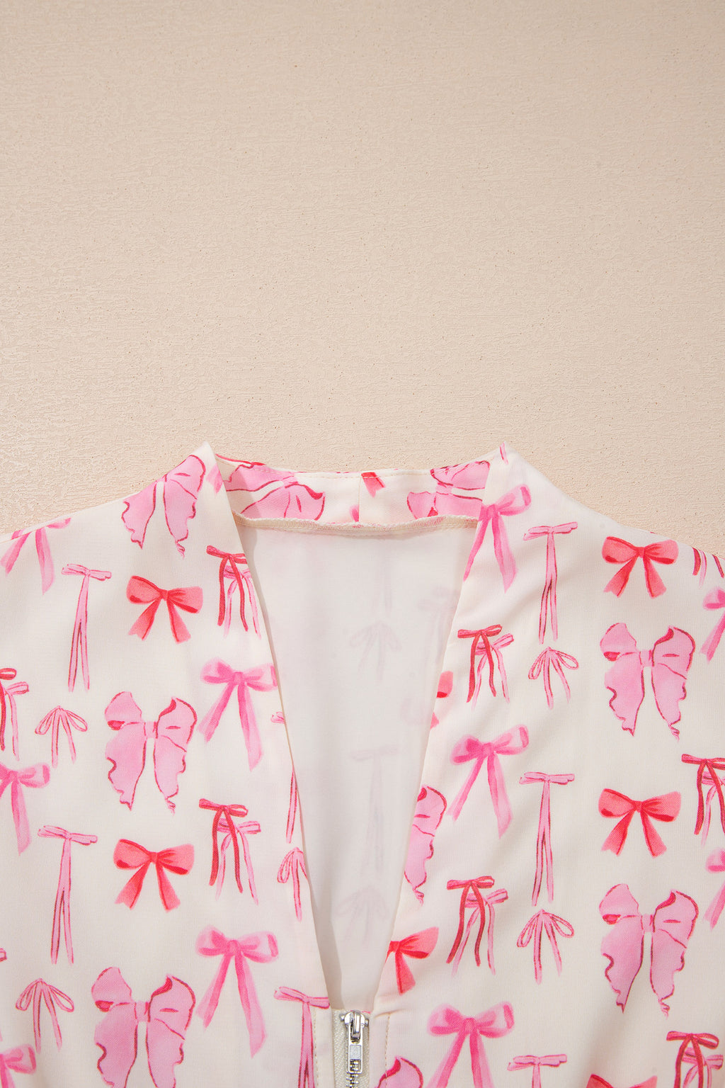 LivelyLooks Pink Full Zip Cinched Waist Sleeveless Bow Mini Dress women's fashion