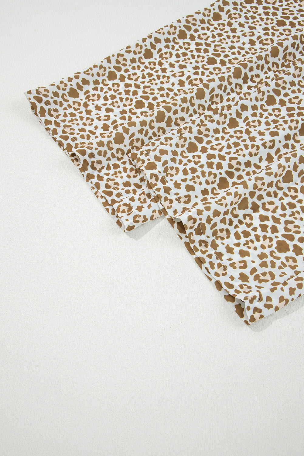 Leopard Print Drawstring Elastic Waist Loose Trousers | Brown & Khaki