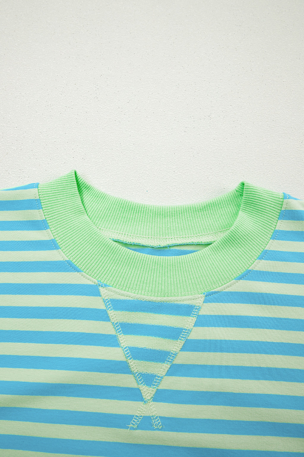 Stripe Colour Block Long Sleeve Pullover & Shorts Set | Pink, Yellow & Green Stripe