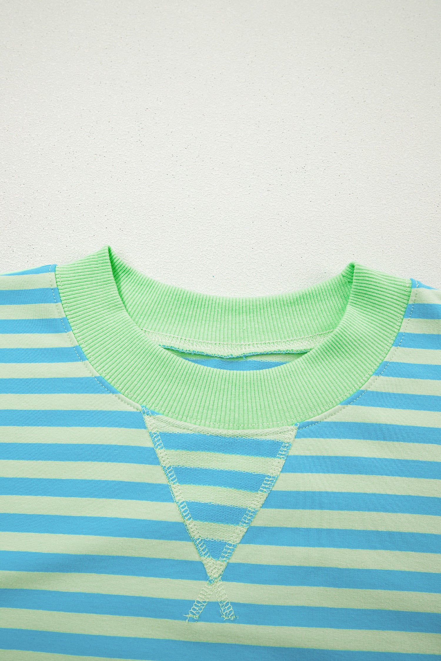 Stripe Colour Block Long Sleeve Pullover & Shorts Set | Pink, Yellow & Green Stripe